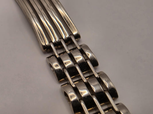 Sterling Silver Watch Link ID Bracelet 8.5 Inch 8.75mm 17.9 Grams Unisex Statement Jewelry Gift