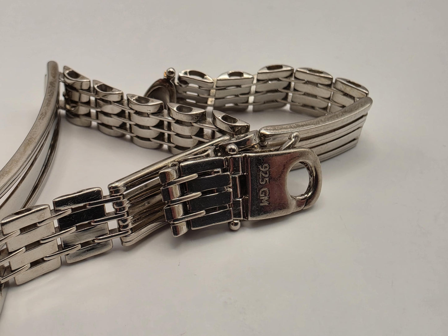 Sterling Silver Watch Link ID Bracelet 8.5 Inch 8.75mm 17.9 Grams Unisex Statement Jewelry Gift