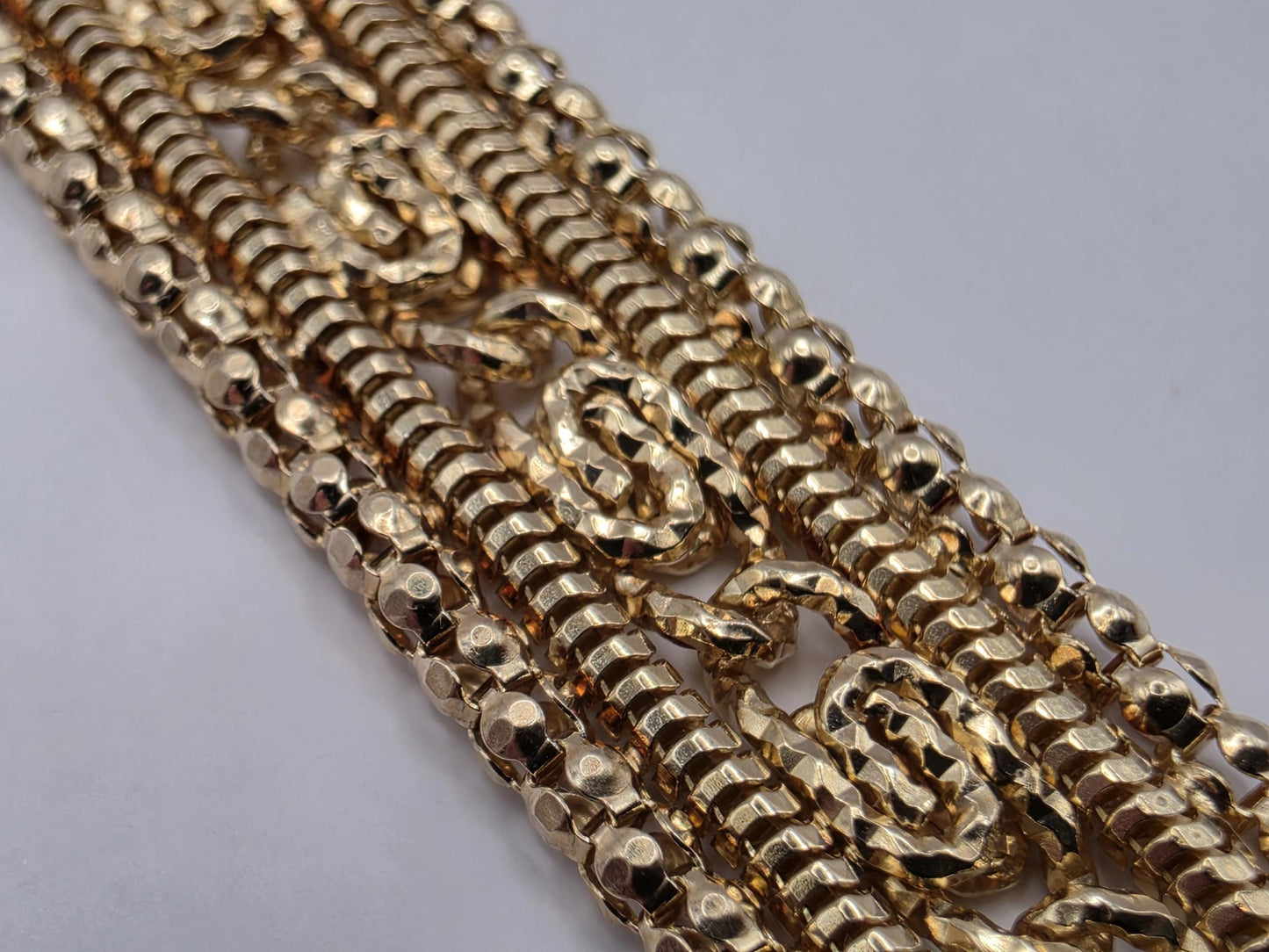 Gold Plated Sterling Silver Woven Filigree Bracelet 7.5" 12.5mm - view 2
