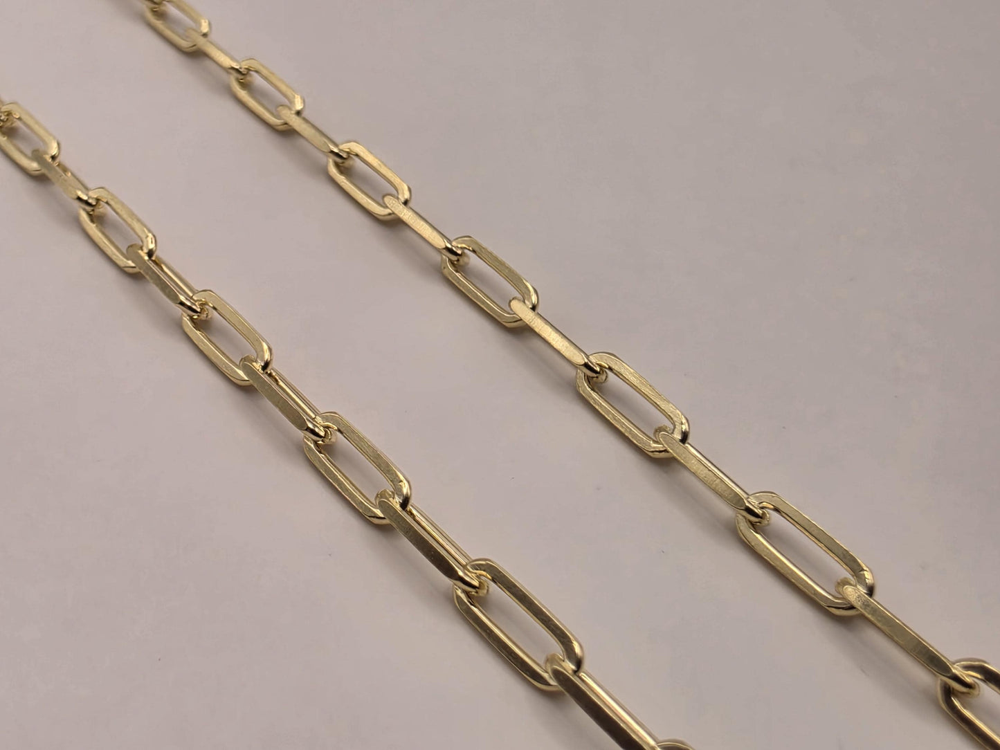 Gold Plated Sterling Silver Paperclip Necklace 20" 3mm - view 2