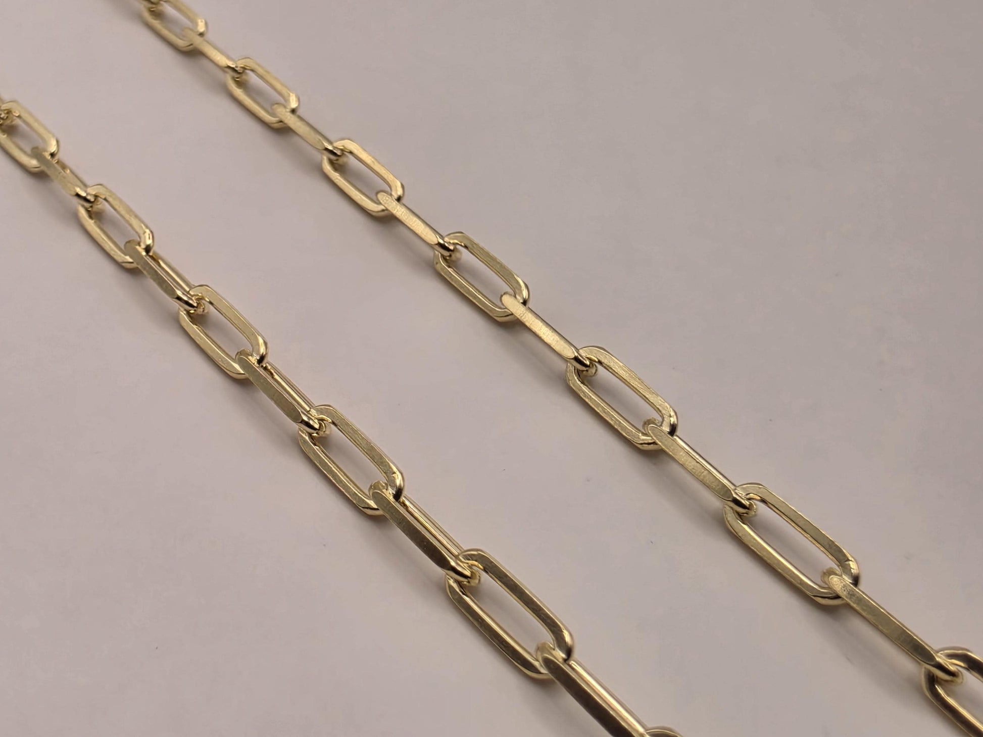 Gold Plated Sterling Silver Paperclip Necklace 20" 3mm - view 2