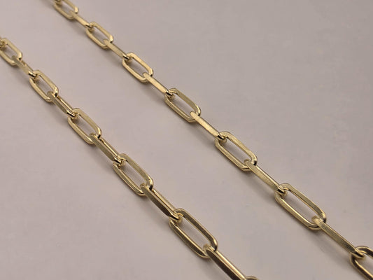Gold Plated Sterling Silver Paperclip Necklace 20" 3mm - view 2