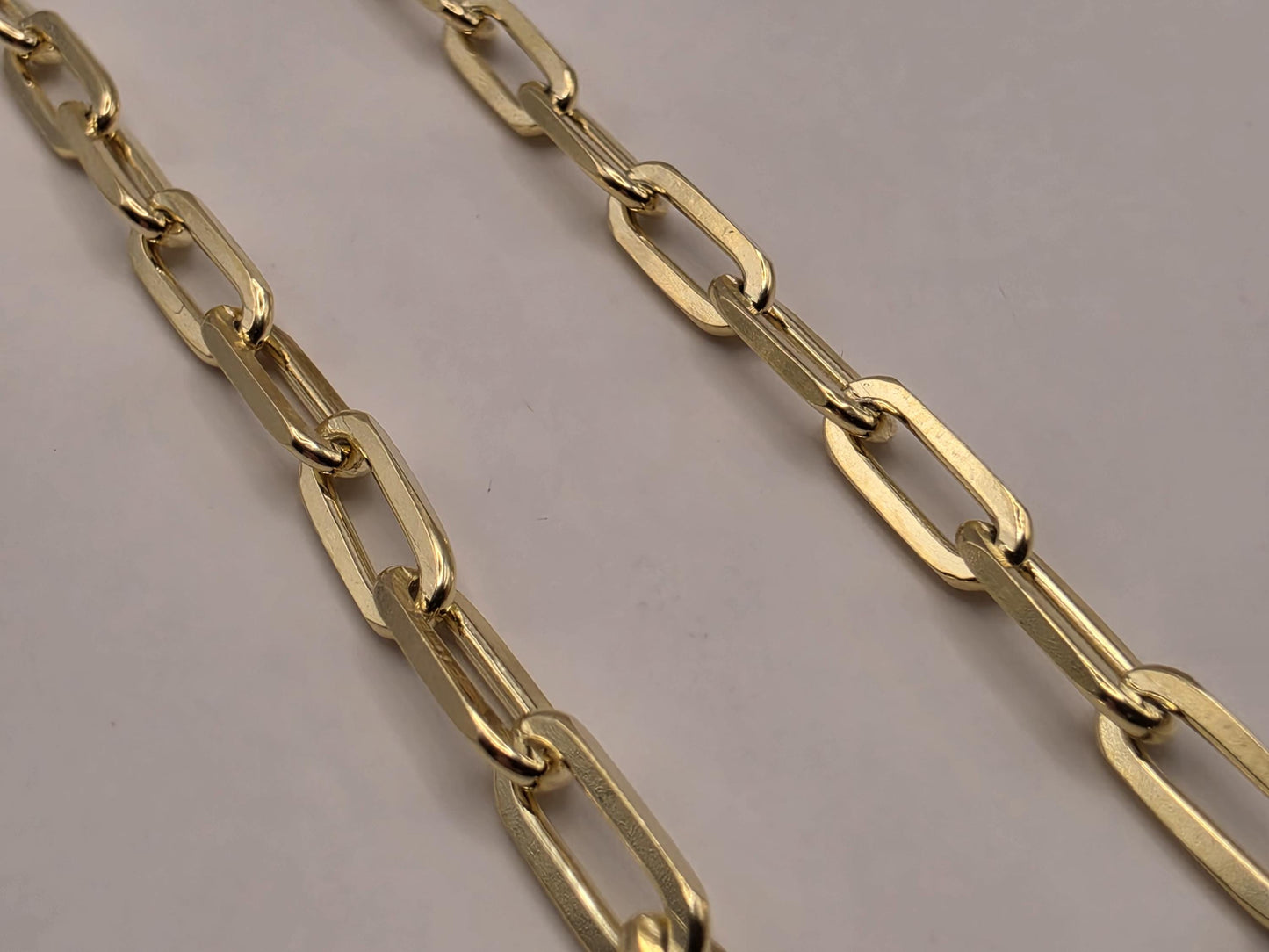 Gold Plated Sterling Silver Paperclip Necklace 20" 4mm - view 2
