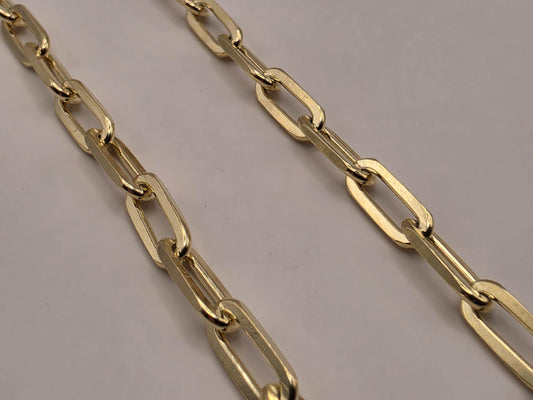Gold Plated Sterling Silver Paperclip Necklace 20" 4mm - view 2