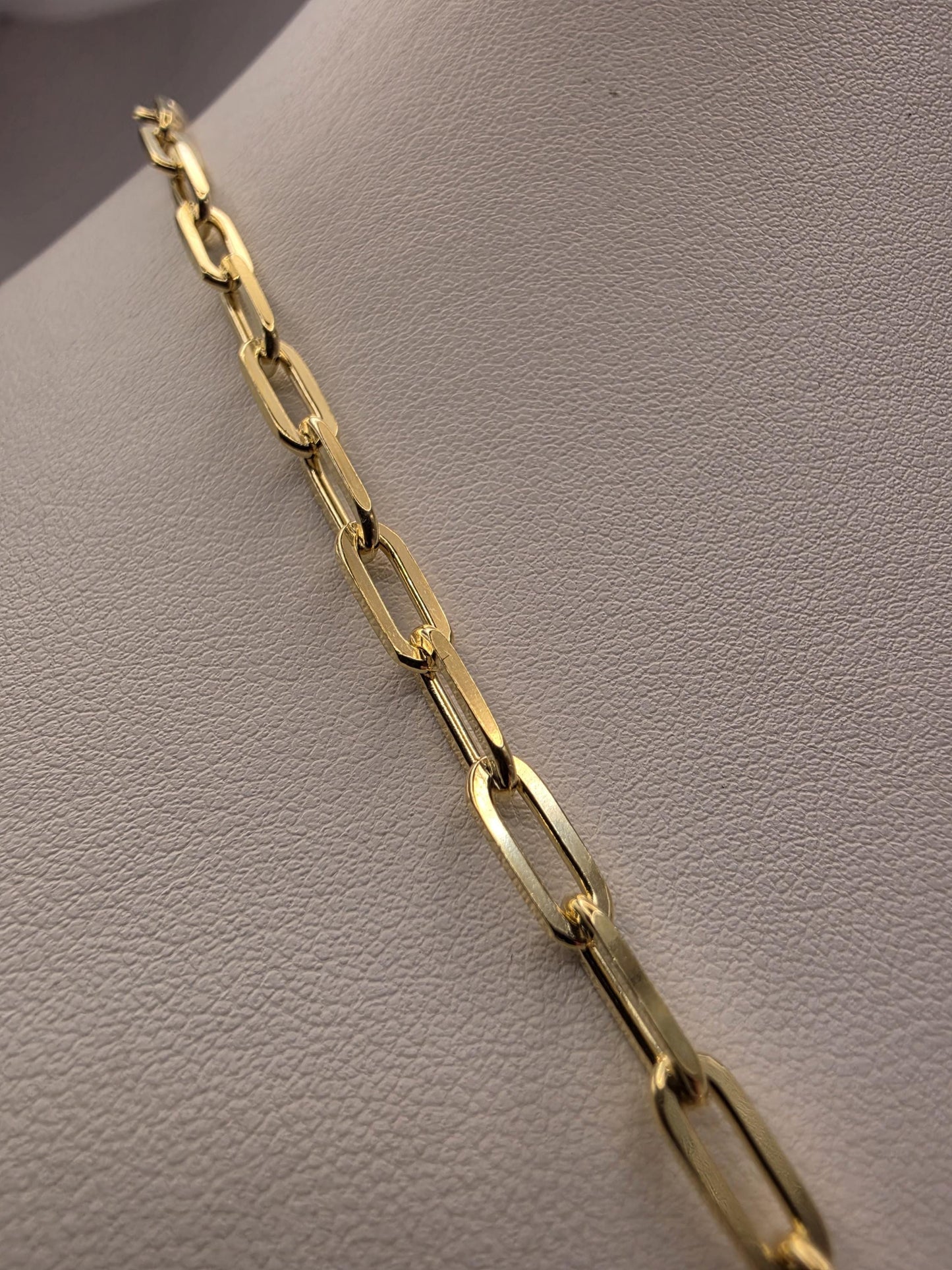 Gold Plated Sterling Silver Paperclip Necklace 20" 4mm - view 6