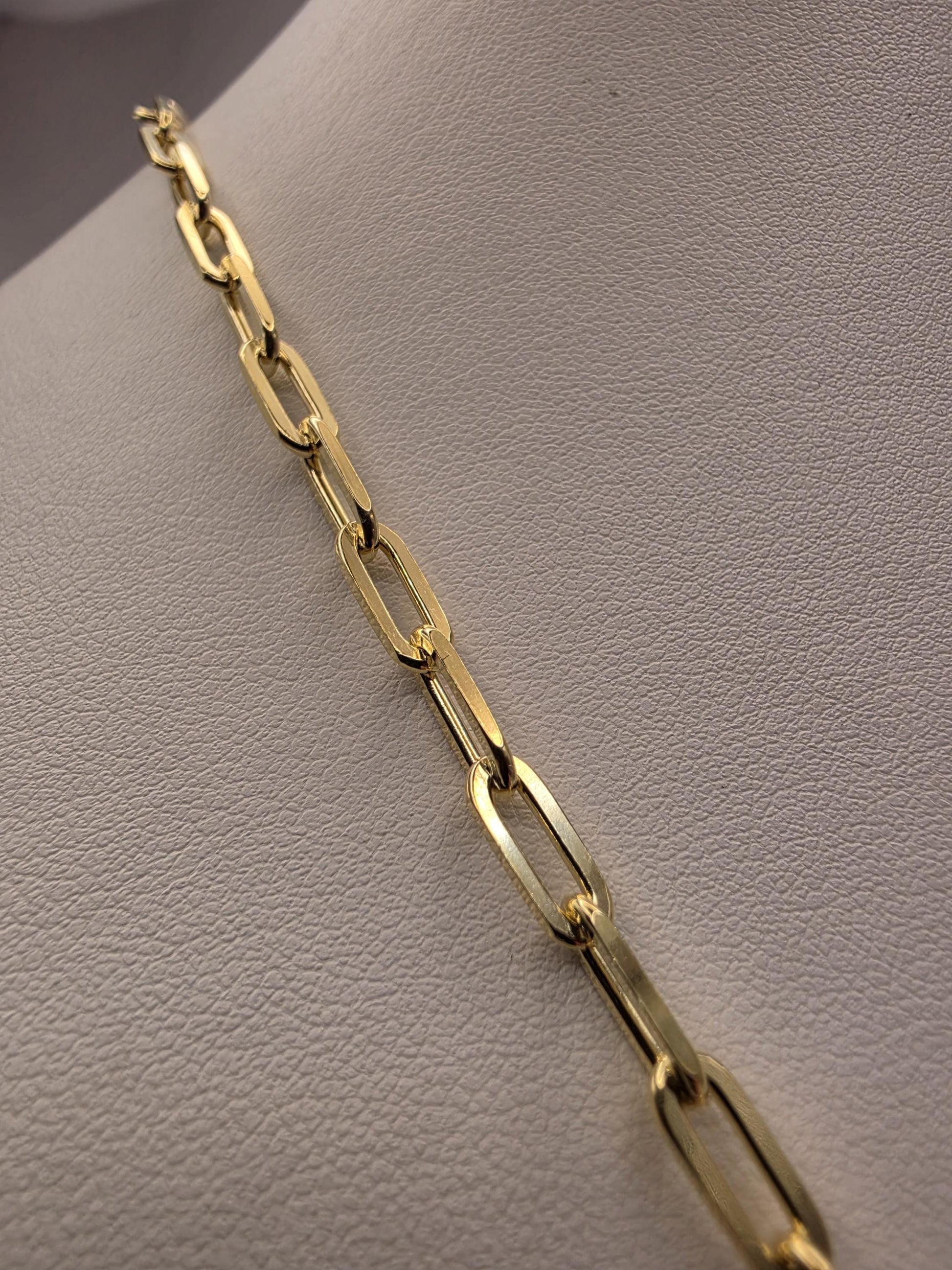 Gold Plated Sterling Silver Paperclip Necklace 20" 4mm - view 6