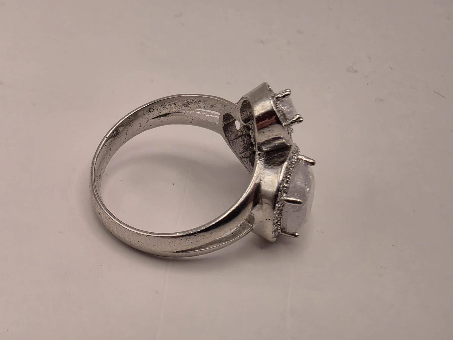 Sterling Silver Raw Crystal Cluster Ring Size 8 - view 4