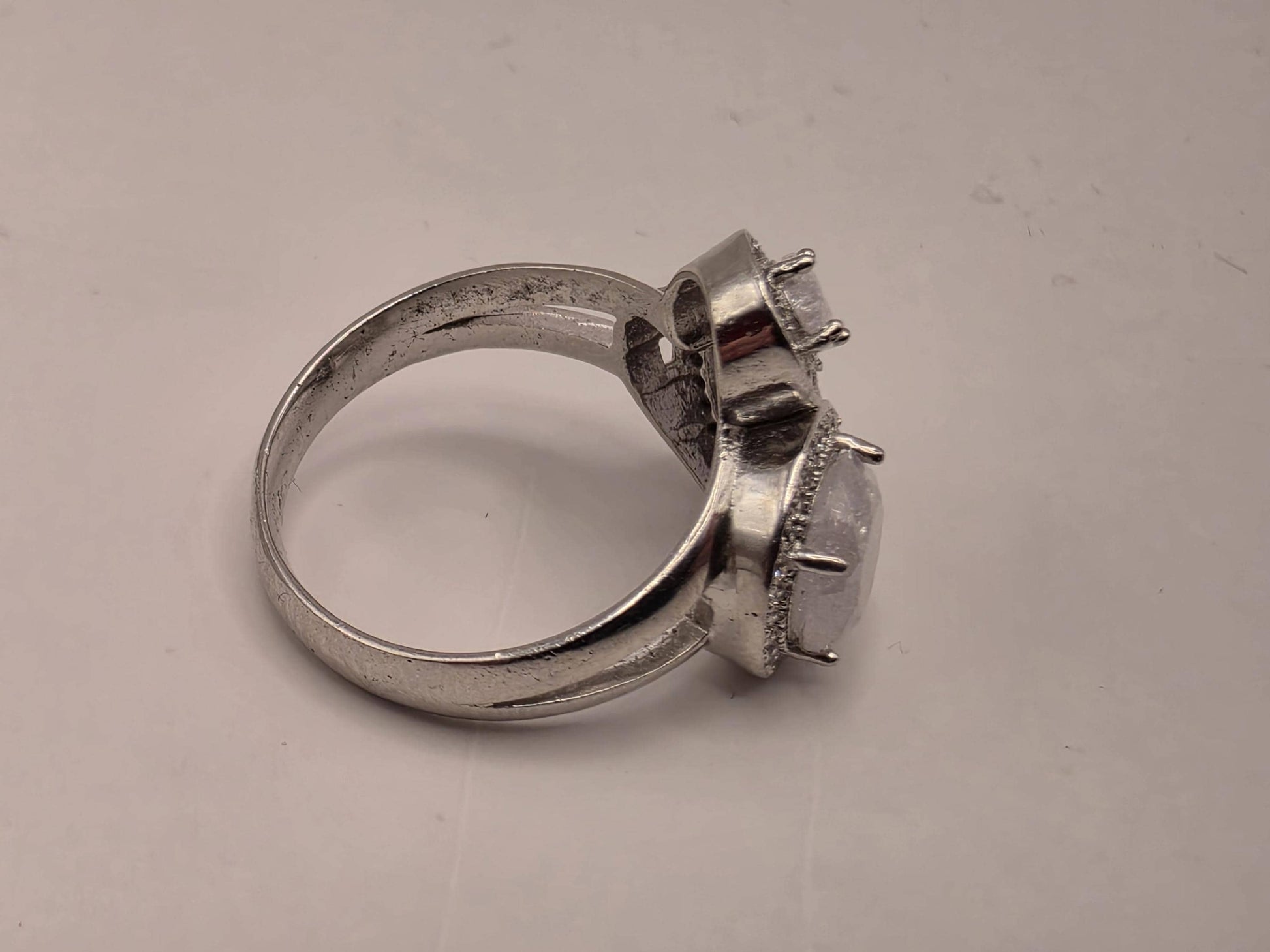 Sterling Silver Raw Crystal Cluster Ring Size 8 - view 4