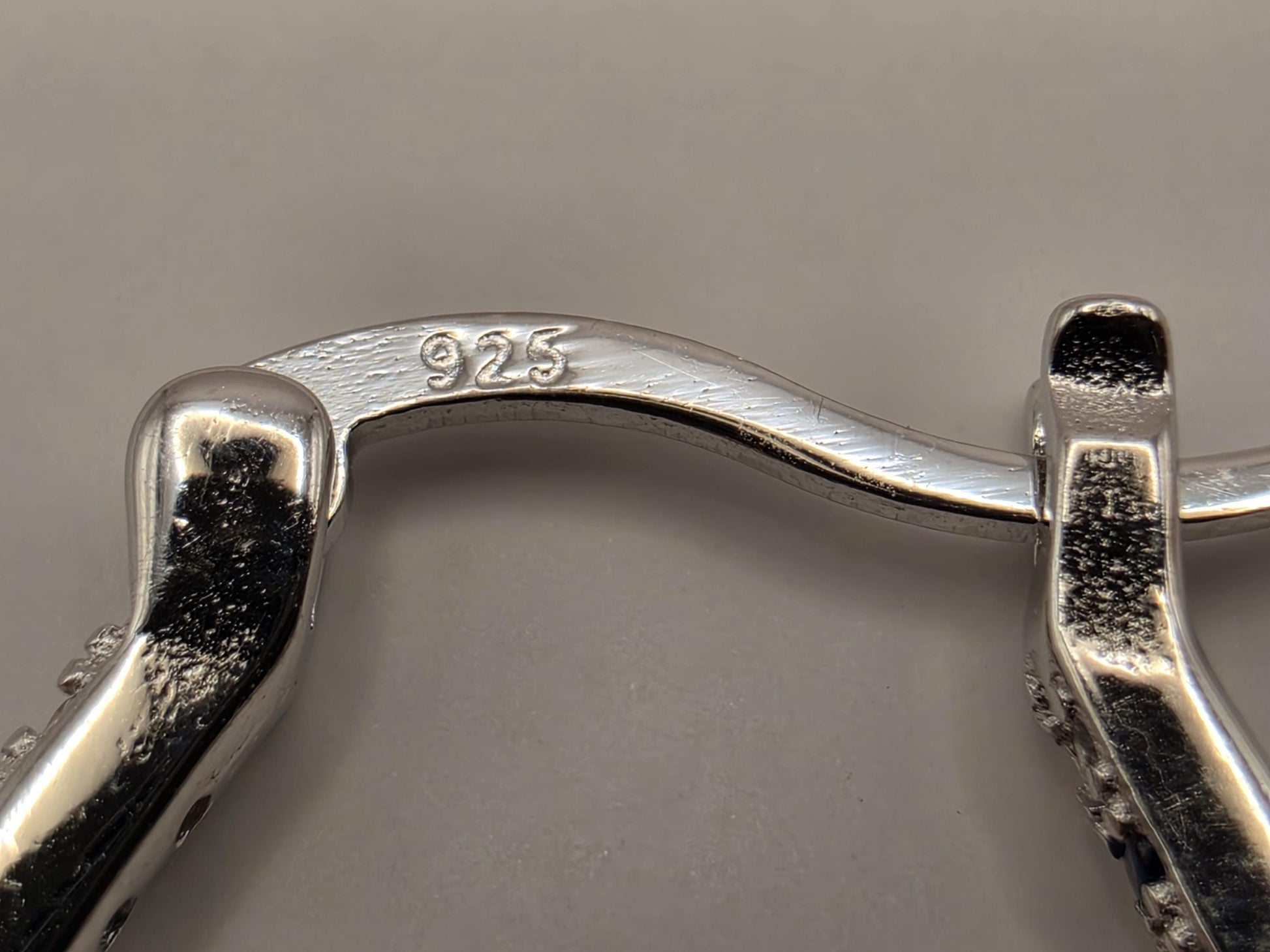 Sterling Silver Blue and White CZ Oval Hoop Earrings 1.5" - view 2