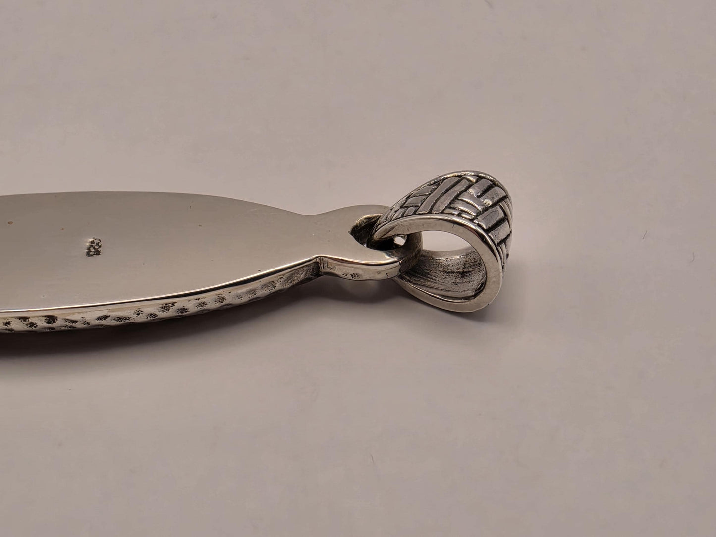 Sterling Silver Engraved Leaf Pendant 2 Inch - view 5