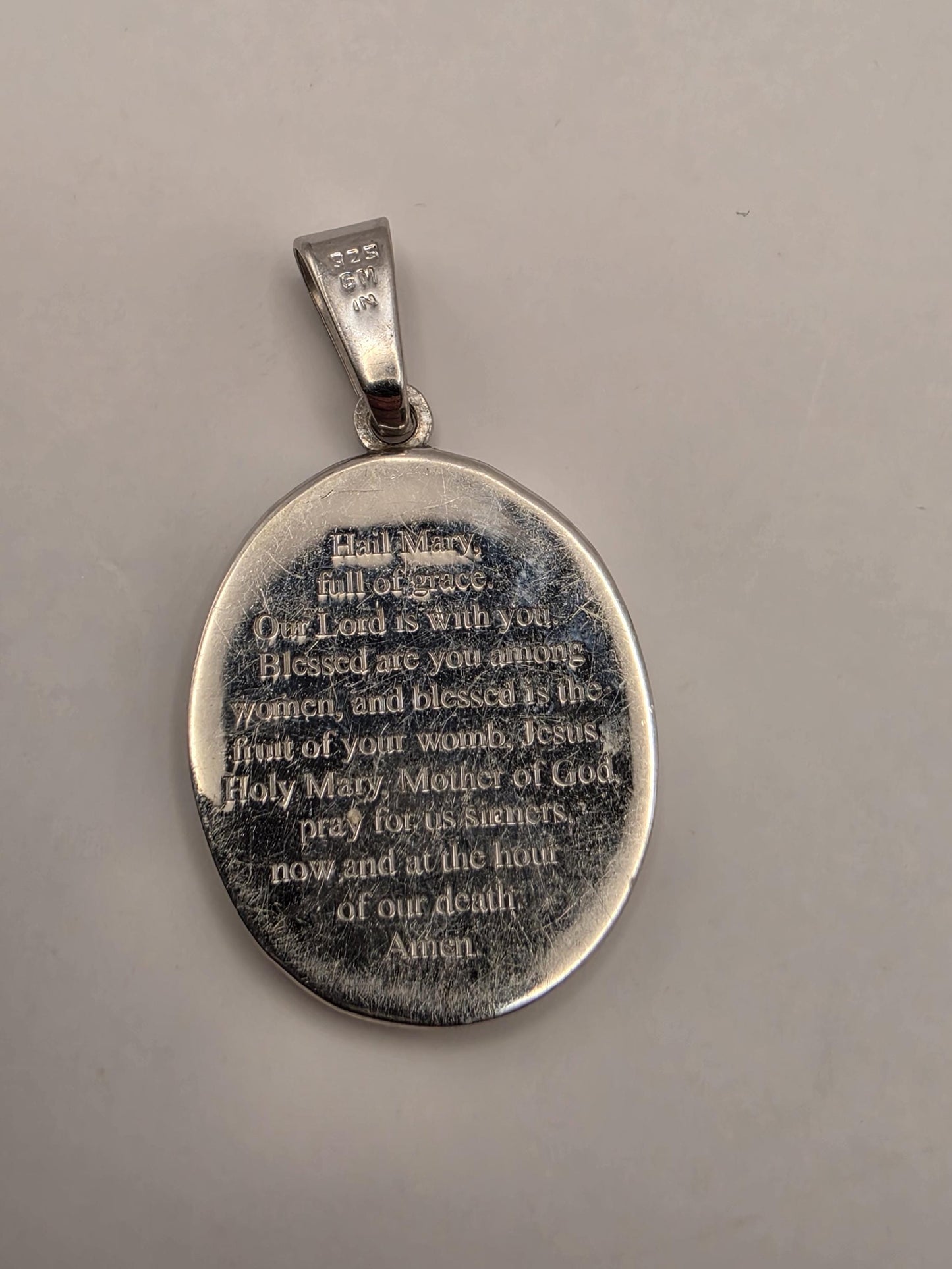 Sterling Silver Miraculous Medal Pendant 1 Inch - view 4