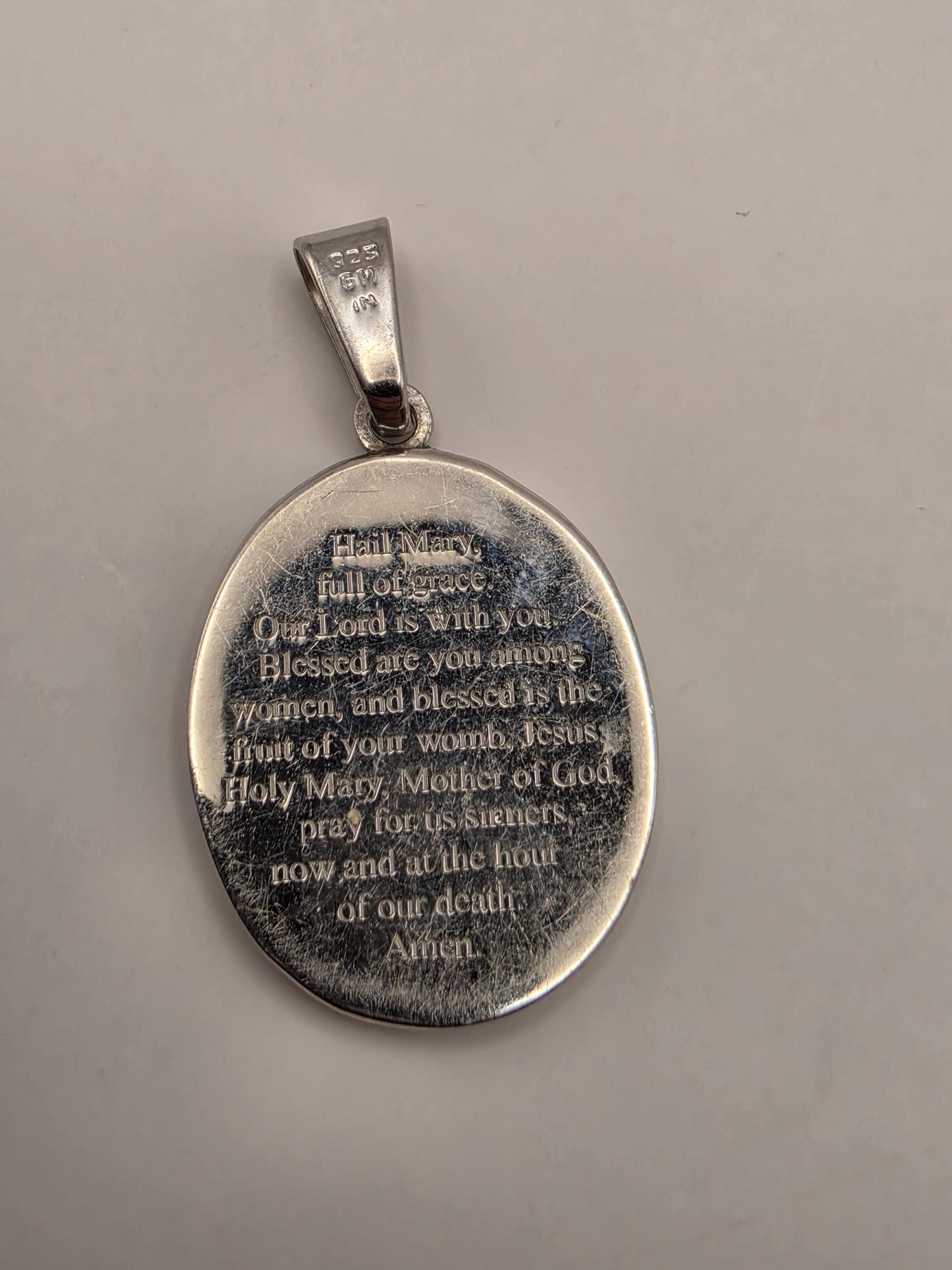 Sterling Silver Miraculous Medal Pendant 1 Inch - view 4