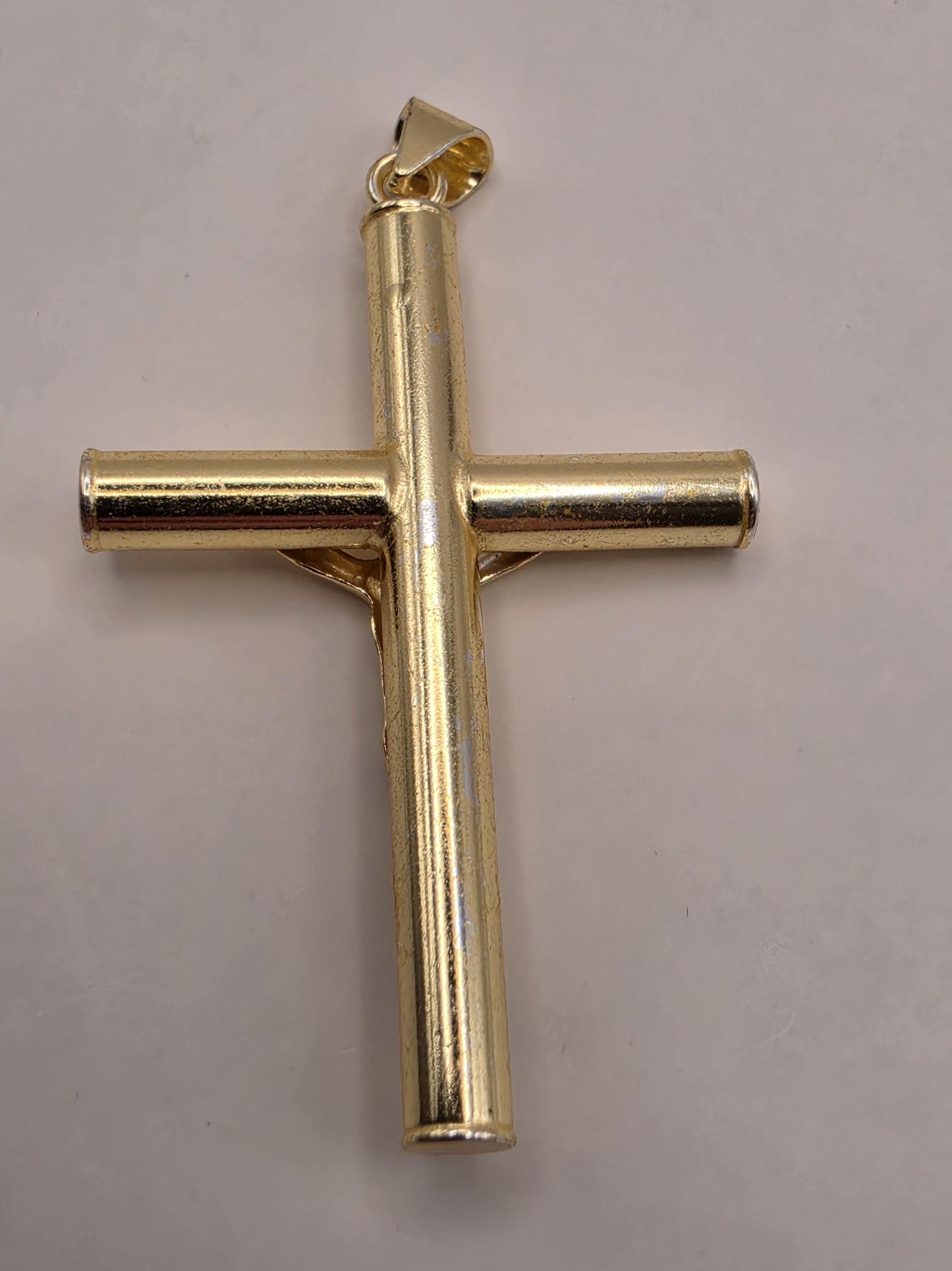 Gold Plated Sterling Silver Crucifix Pendant 1.625 Inch - view 4