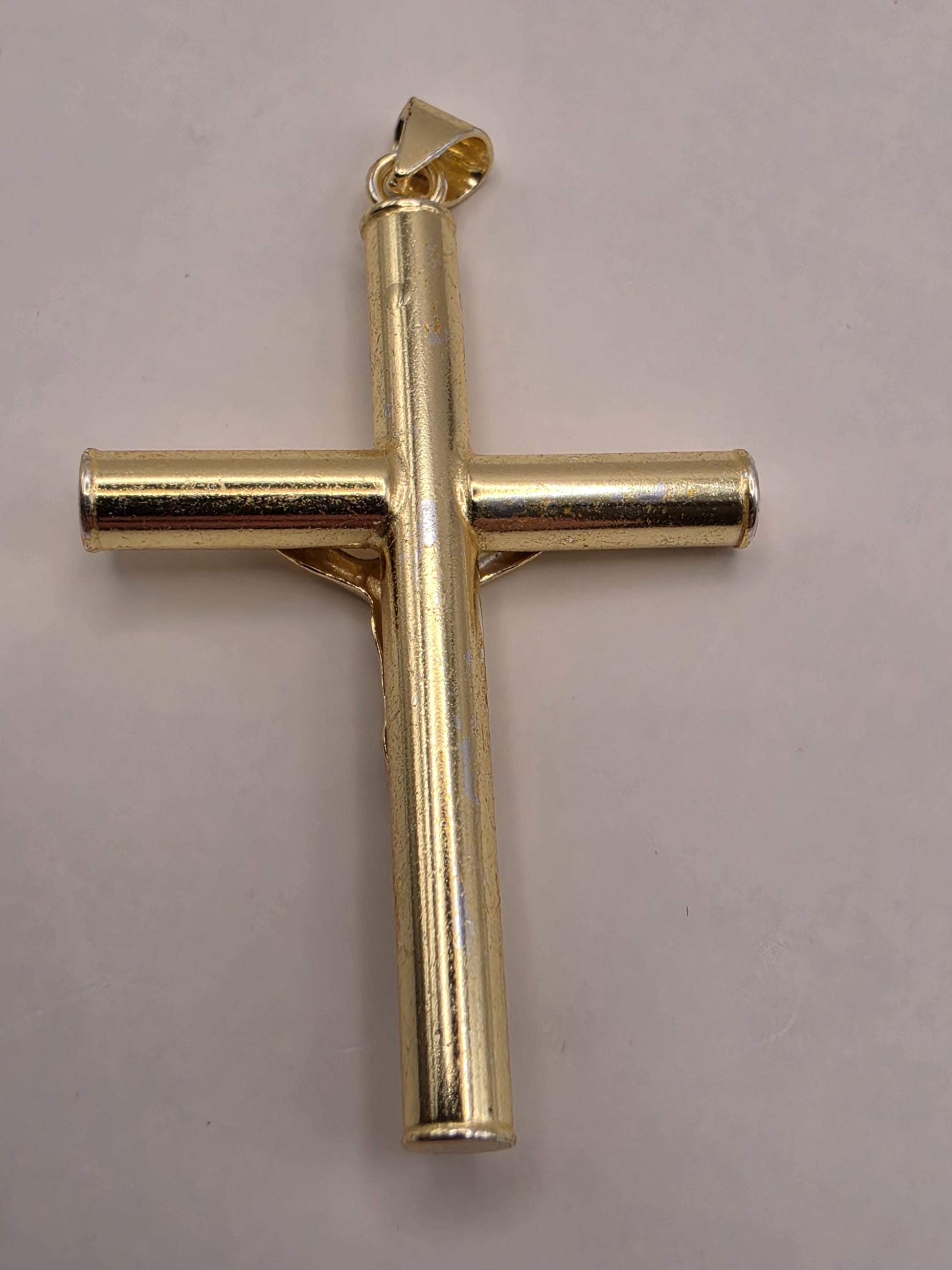 Gold Plated Sterling Silver Crucifix Pendant 1.625 Inch - view 4