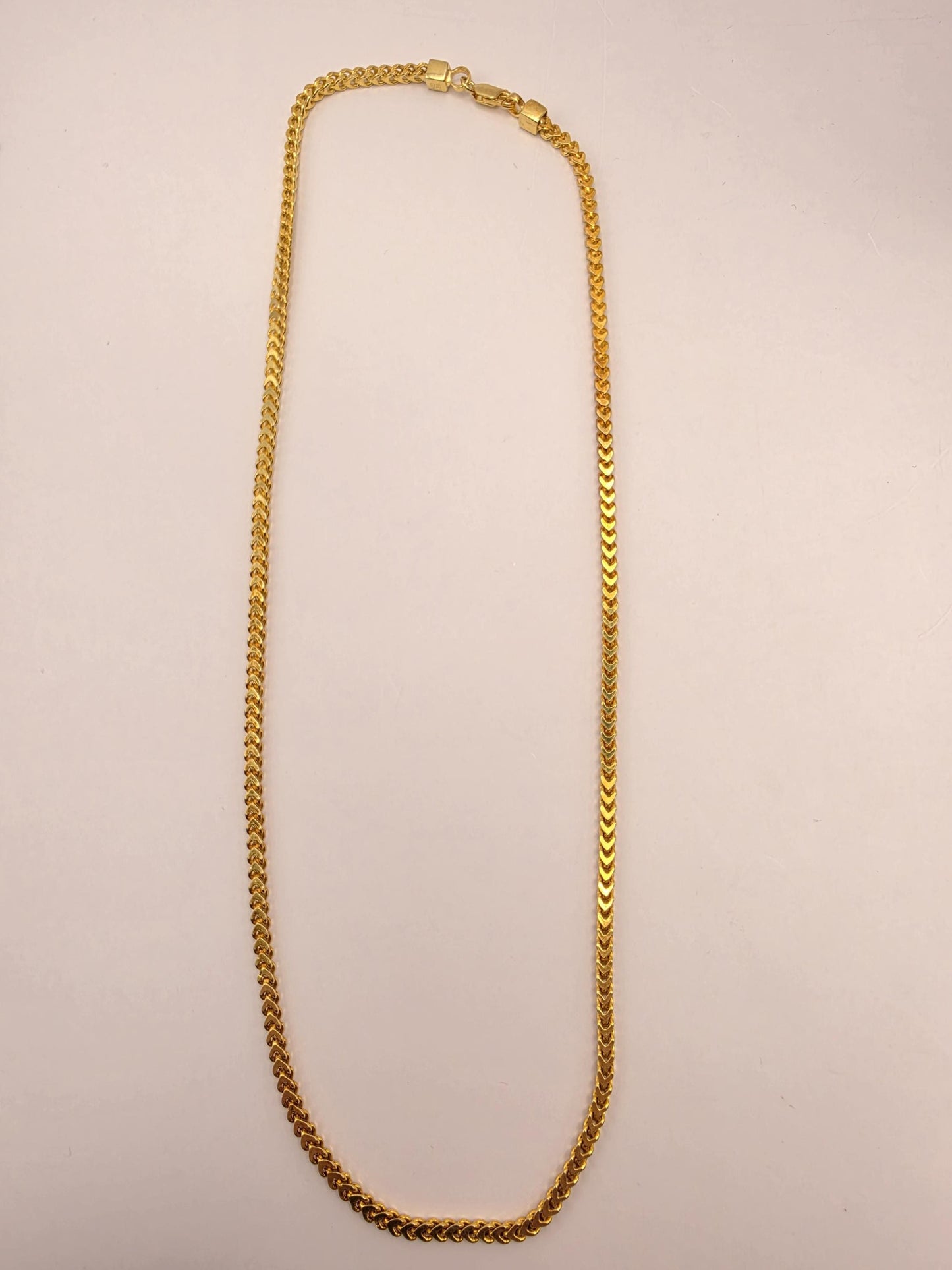 Gold Plated Sterling Silver Franco Chain Necklace 20 Inch 2.88mm 9.4 Grams Unisex Jewelry