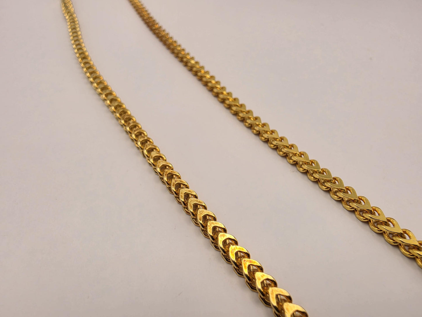 Gold Plated Sterling Silver Franco Chain Necklace 20 Inch 2.88mm 9.4 Grams Unisex Jewelry