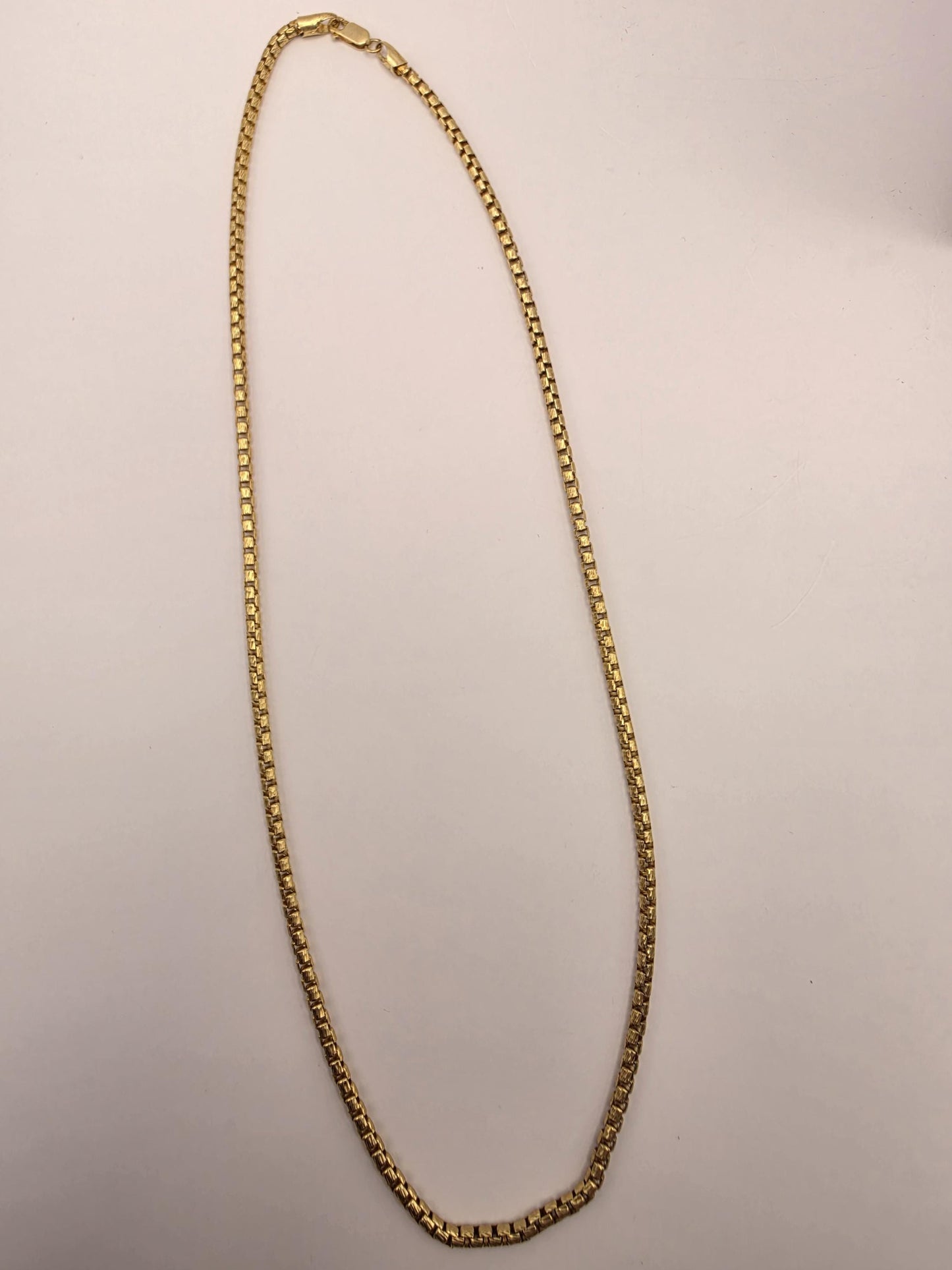 Gold Plated Sterling Silver Box Chain 22" 3.2mm 26g