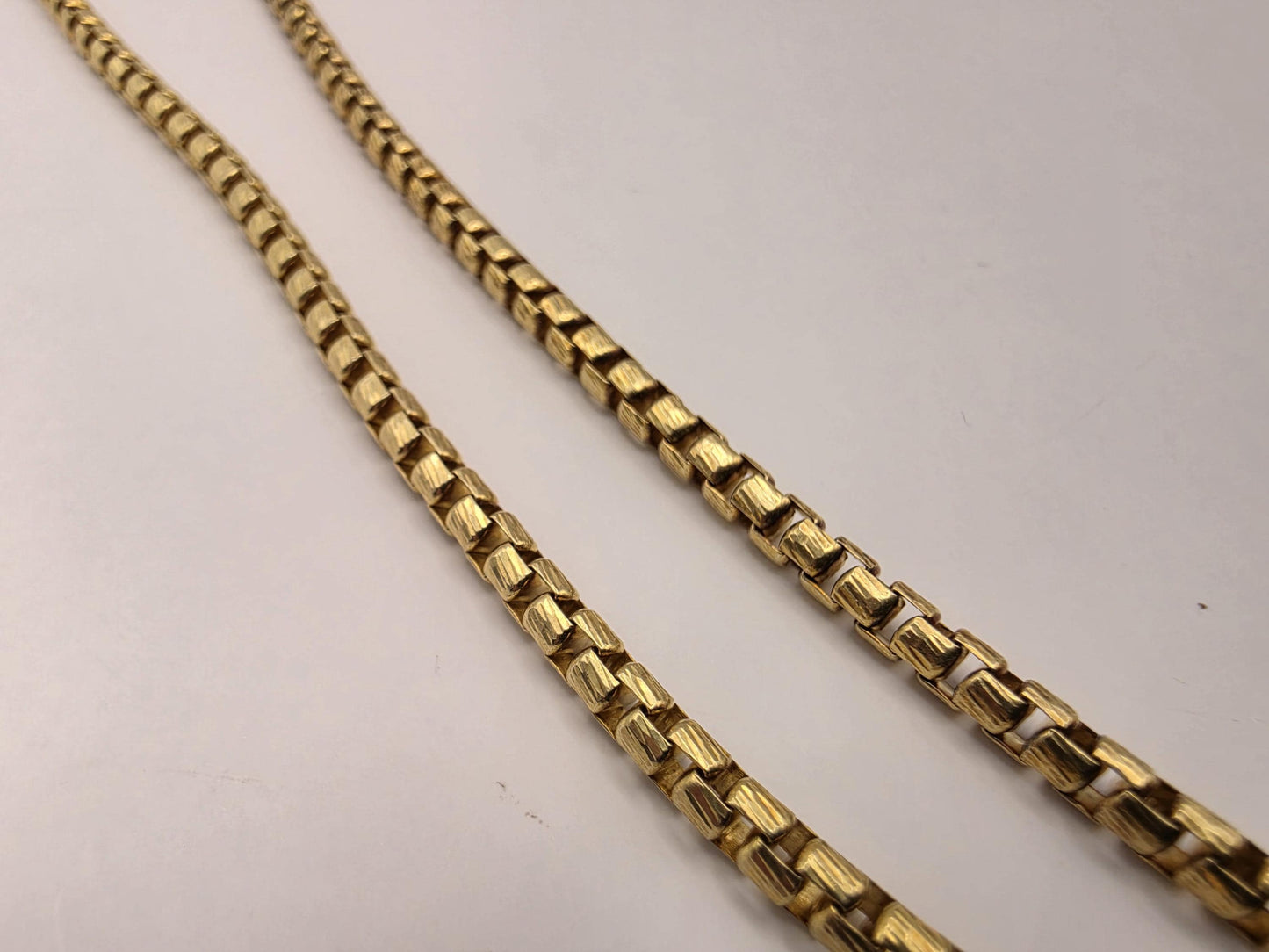 Gold Plated Sterling Silver Box Chain 22" 3.2mm 26g