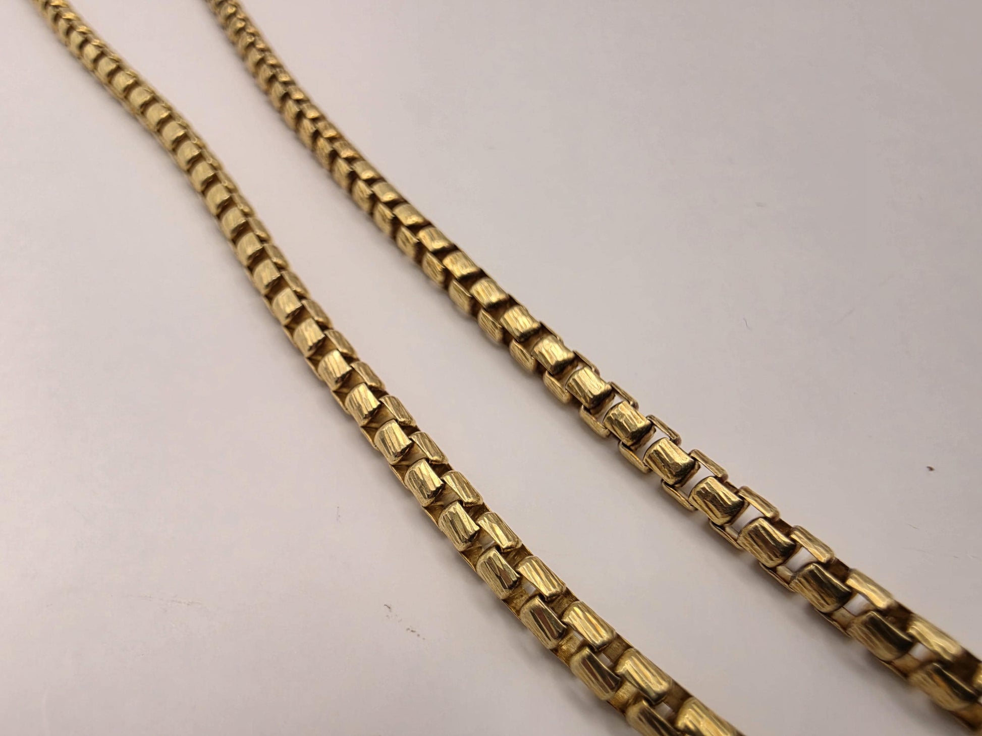 Gold Plated Sterling Silver Box Chain 22" 3.2mm 26g