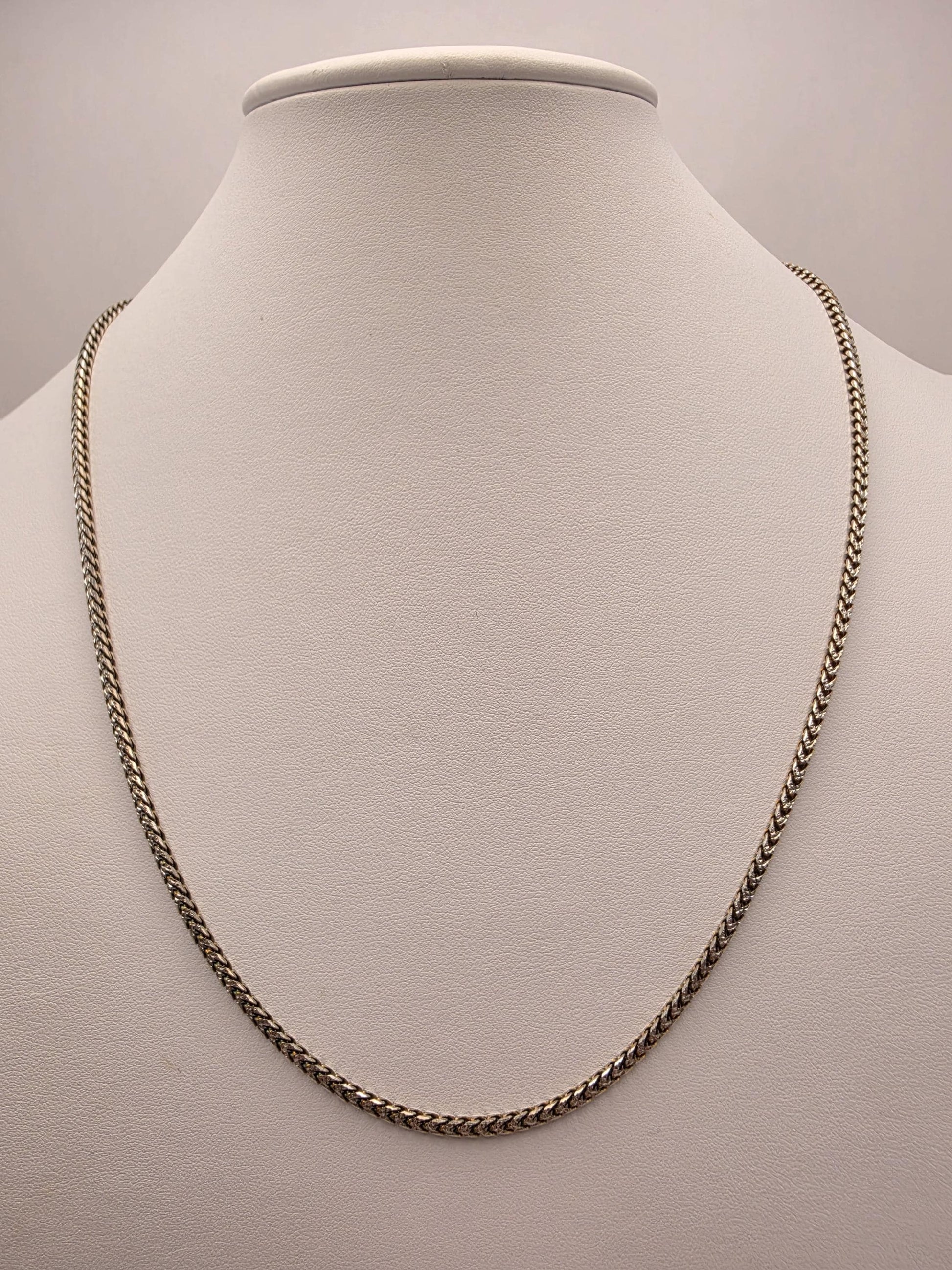 Two Tone Gold Plated Sterling Silver Franco Chain Necklace 22 Inch 2.3mm 14.4 Grams Unisex Jewelry