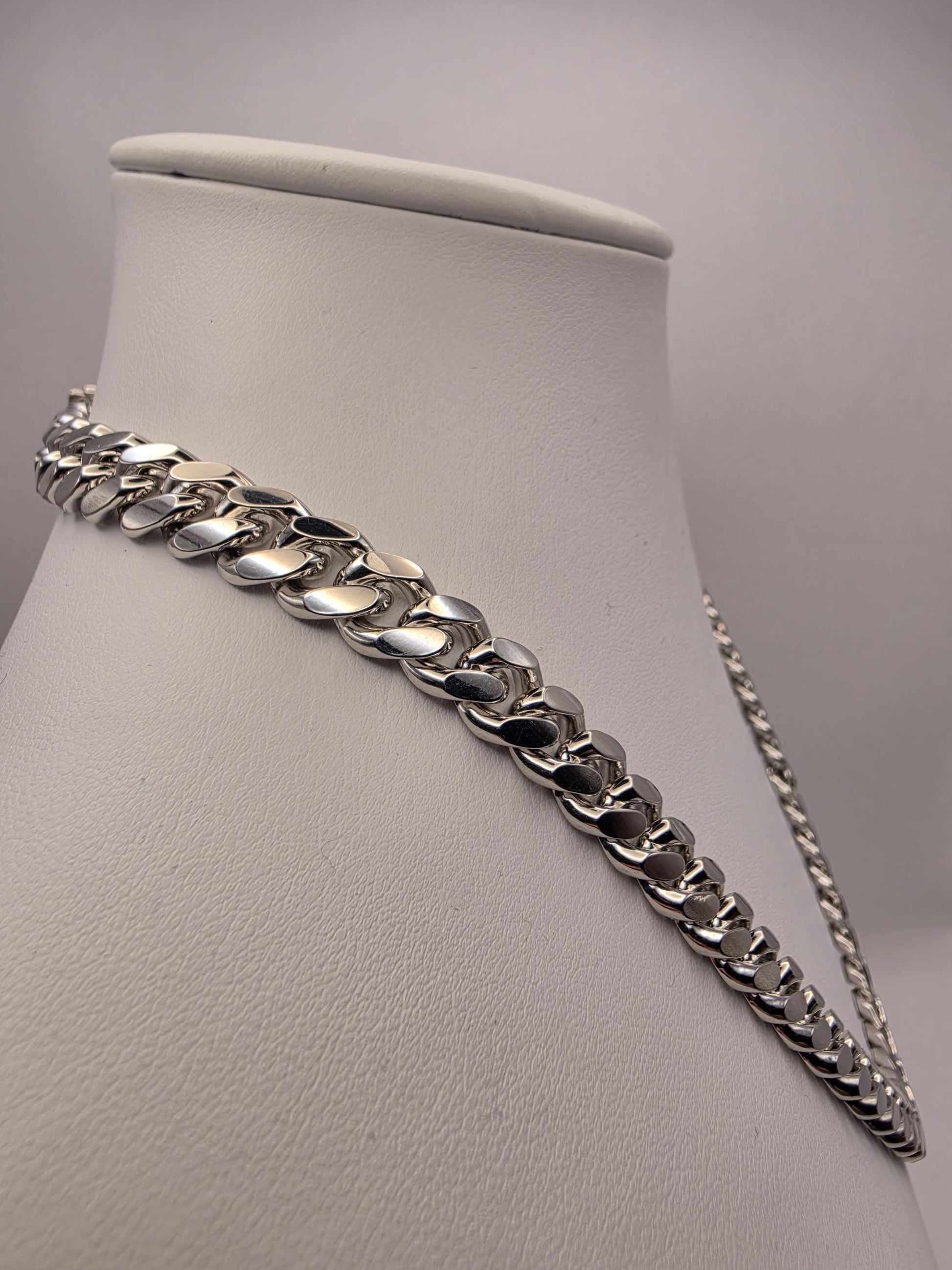 Heavy Sterling Silver Cuban Link Chain 20 Inch 9.43mm Mens 105.6 Grams Solid Curb Necklace Box Clasp Statement Jewelry