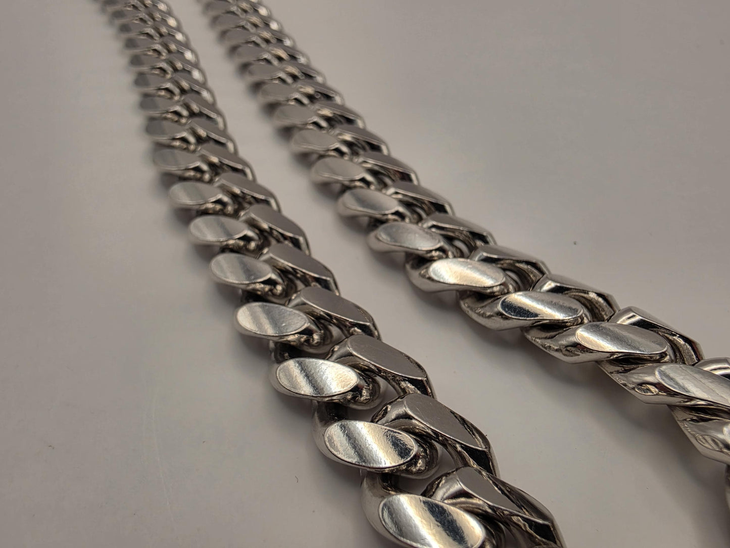 Extra Heavy Sterling Silver Cuban Link Chain 20 Inch 12.8mm Mens 196.1 Grams Solid Curb Necklace Box Clasp Statement