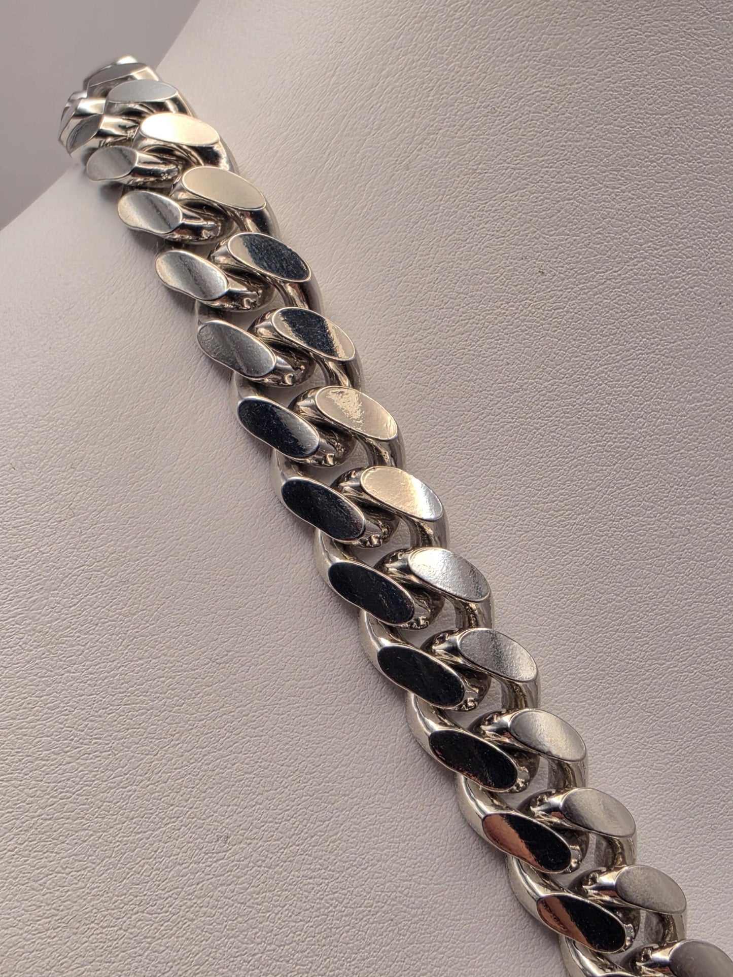 Extra Heavy Sterling Silver Cuban Link Chain 20 Inch 12.8mm Mens 196.1 Grams Solid Curb Necklace Box Clasp Statement
