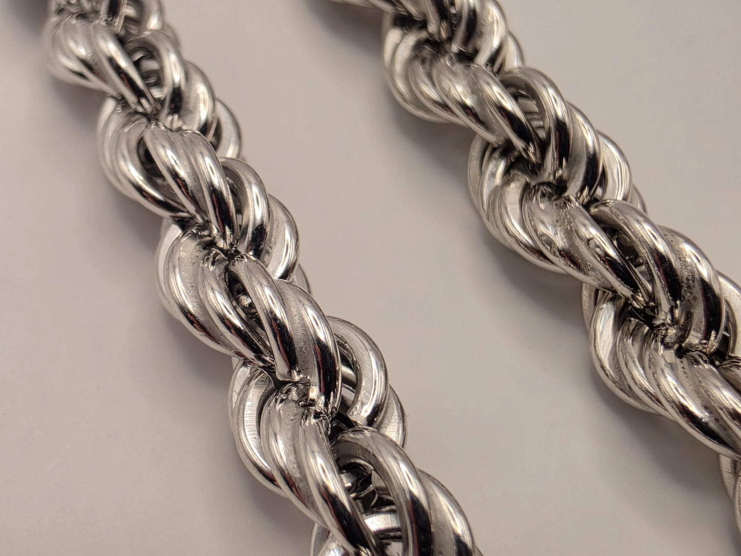Sterling Silver Rope Chain Necklace 24 Inch 6mm 27.9 Grams Long Twisted Mens Unisex Statement Jewelry Gift for Him