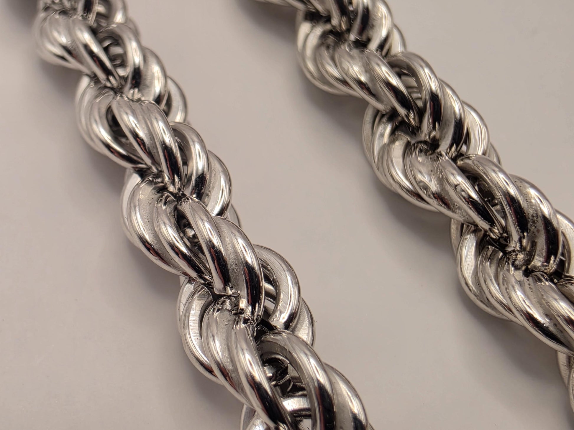 Sterling Silver Rope Chain Necklace 24 Inch 6mm 27.9 Grams Long Twisted Mens Unisex Statement Jewelry Gift for Him