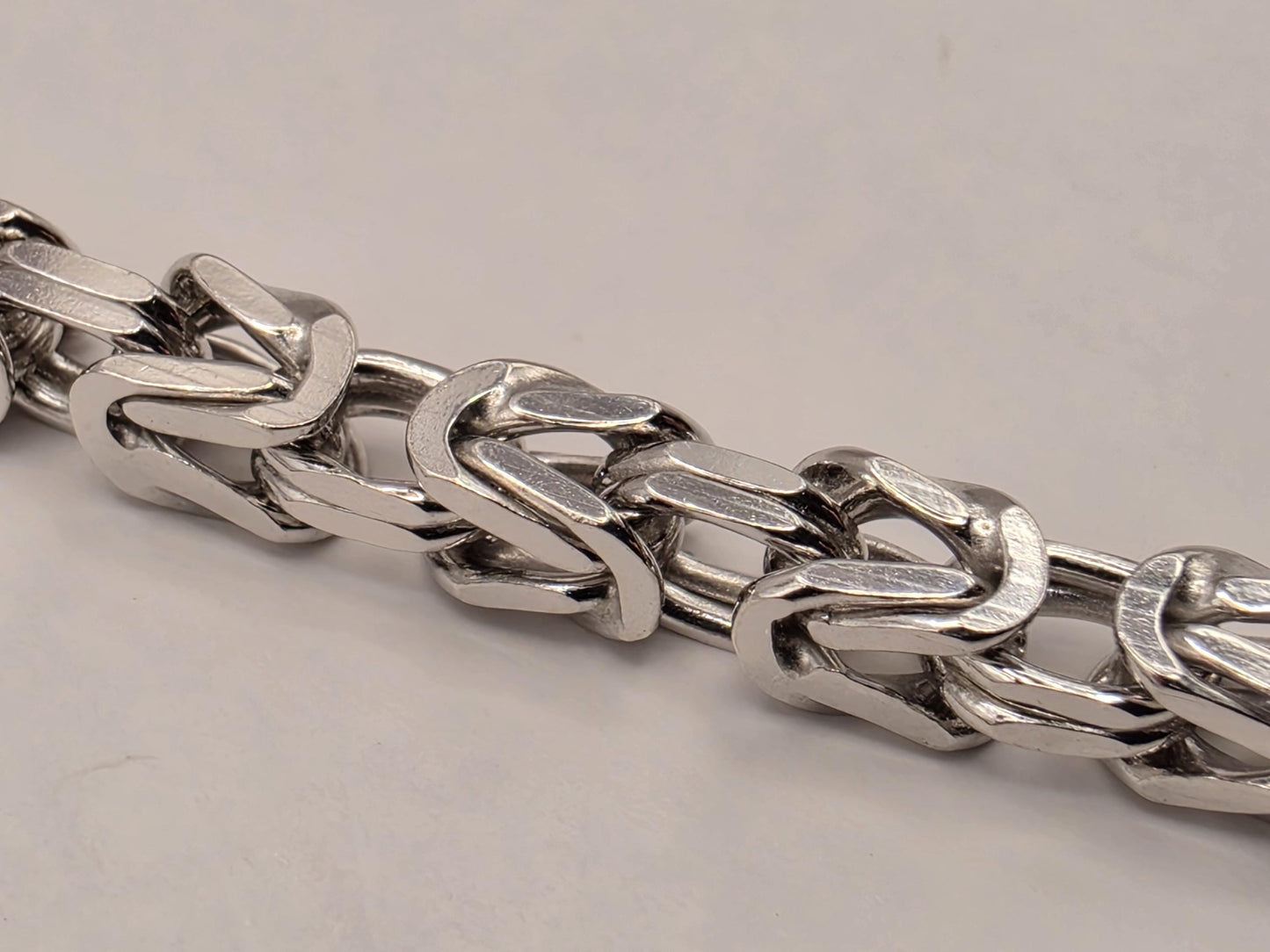 Sterling Silver Byzantine Chain Necklace 20 Inch 3.77mm Mens Woven Link 29.4 Grams Oxidized Unisex Jewelry Gift for Him