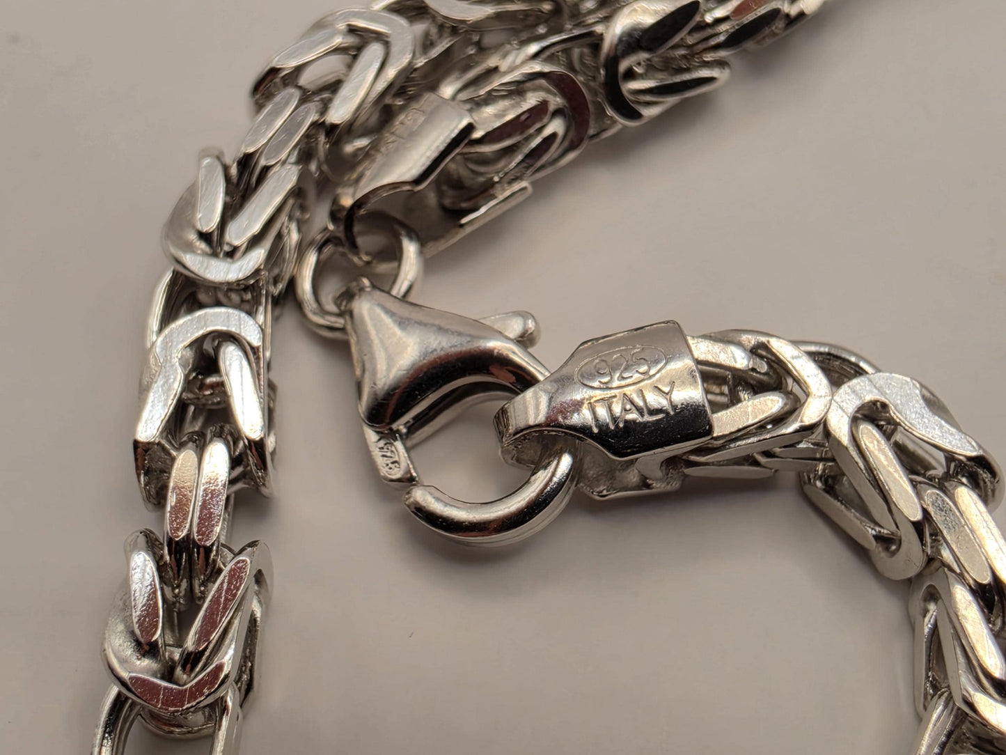 Sterling Silver Byzantine Chain Necklace 20 Inch 3.77mm Mens Woven Link 29.4 Grams Oxidized Unisex Jewelry Gift for Him