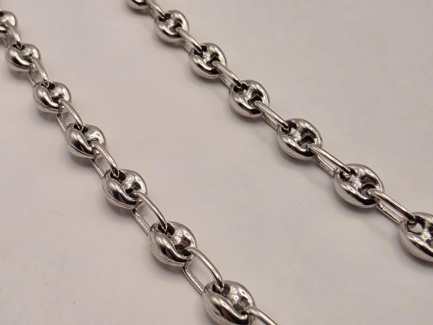 Sterling Silver Mariner Chain Necklace 20 Inch 4.6mm Coffee Bean Link 13.5 Grams Unisex Nautical Jewelry Gift