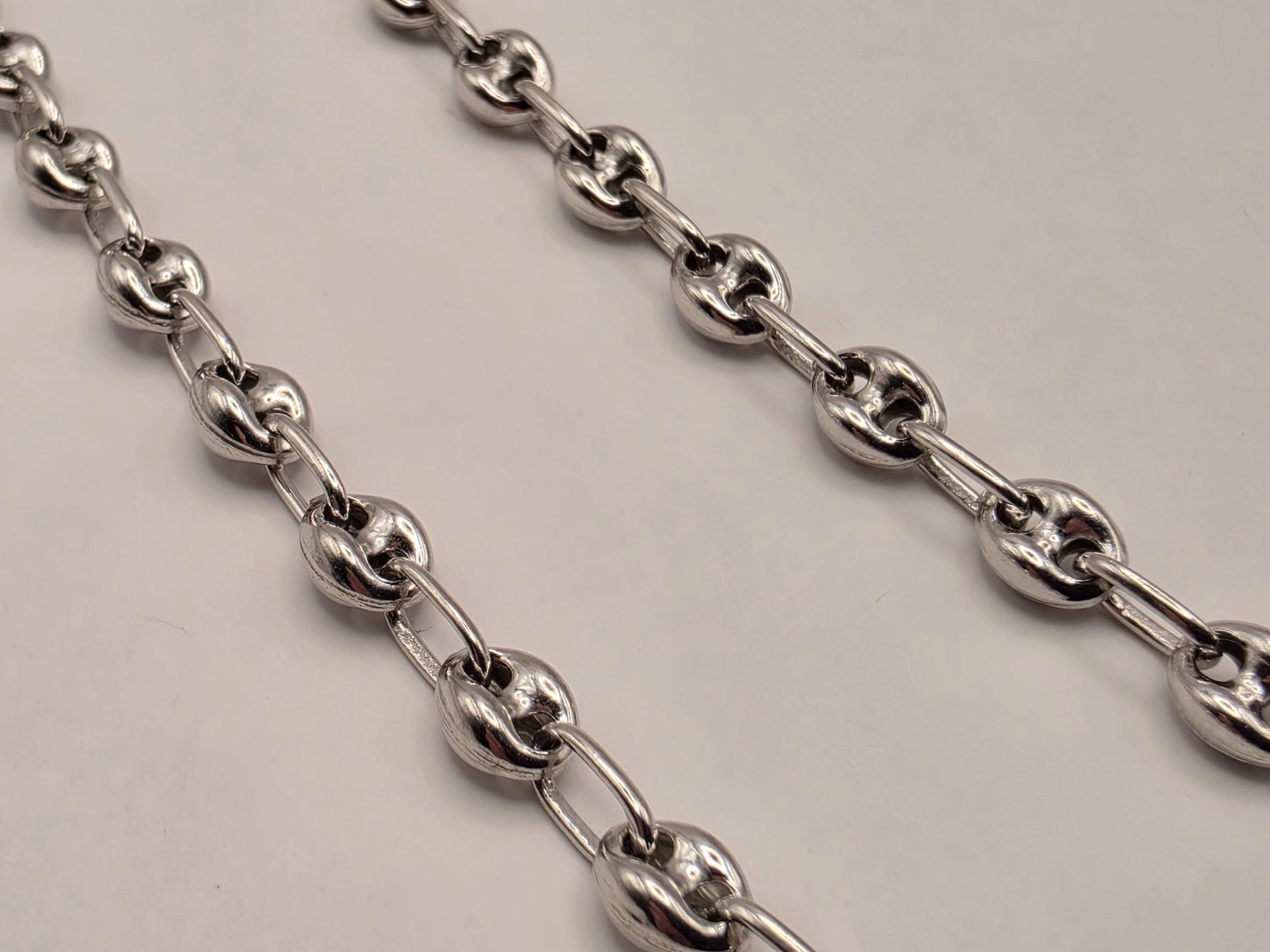 Sterling Silver Mariner Chain Necklace 20 Inch 4.6mm Coffee Bean Link 13.5 Grams Unisex Nautical Jewelry Gift