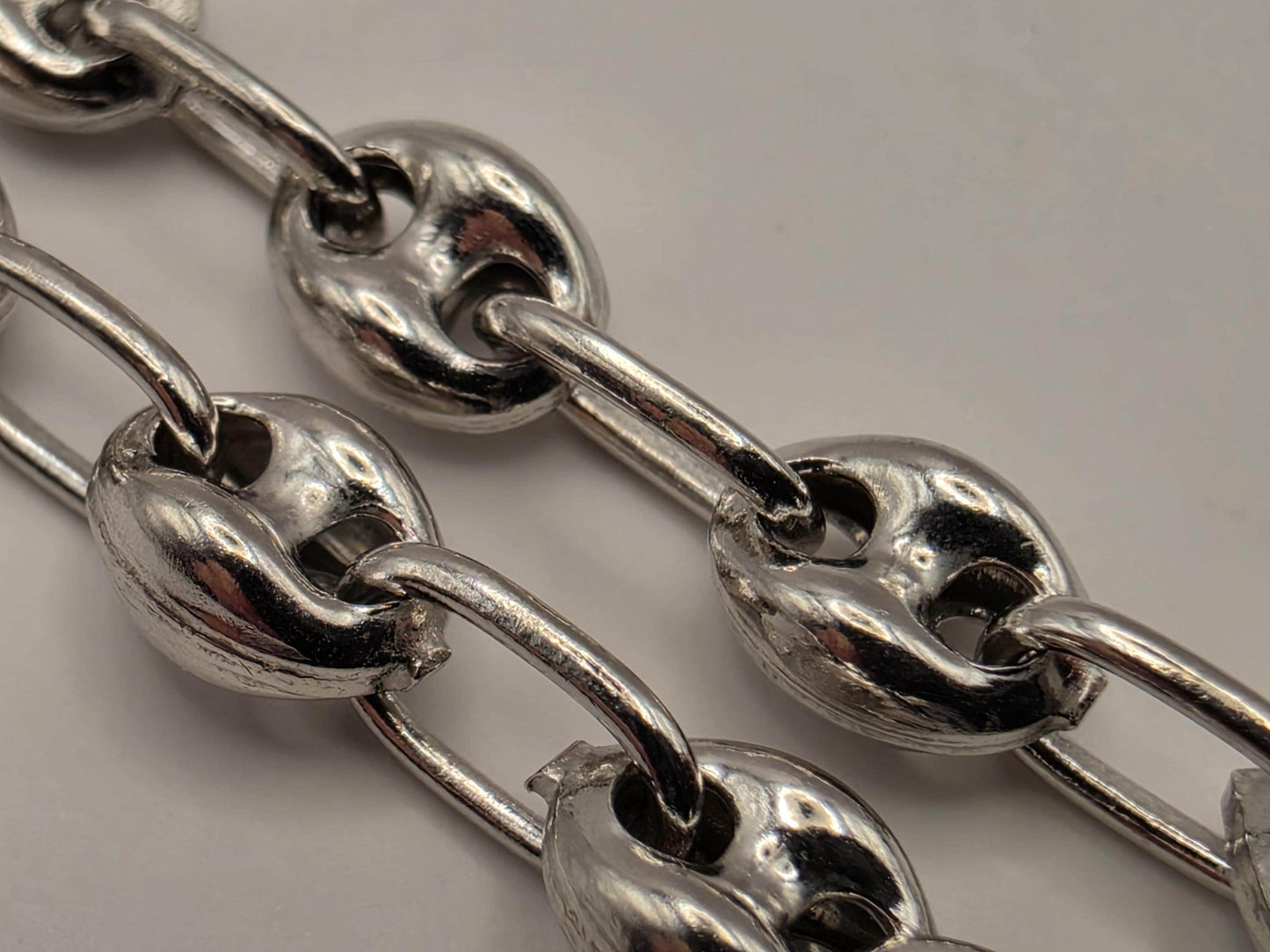 Sterling Silver Mariner Chain Necklace 20 Inch 4.6mm Coffee Bean Link 13.5 Grams Unisex Nautical Jewelry Gift