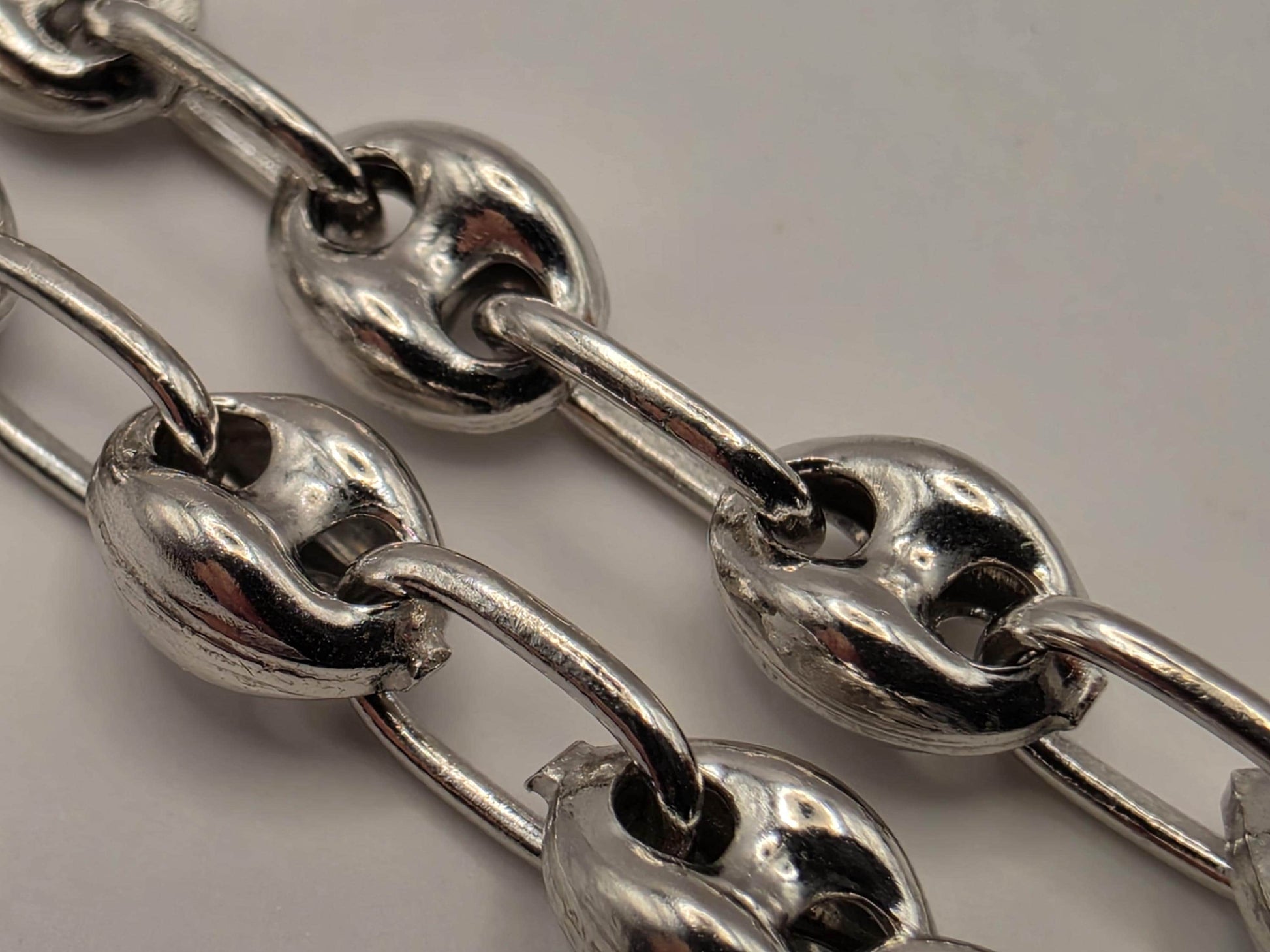 Sterling Silver Mariner Chain Necklace 20 Inch 4.6mm Coffee Bean Link 13.5 Grams Unisex Nautical Jewelry Gift