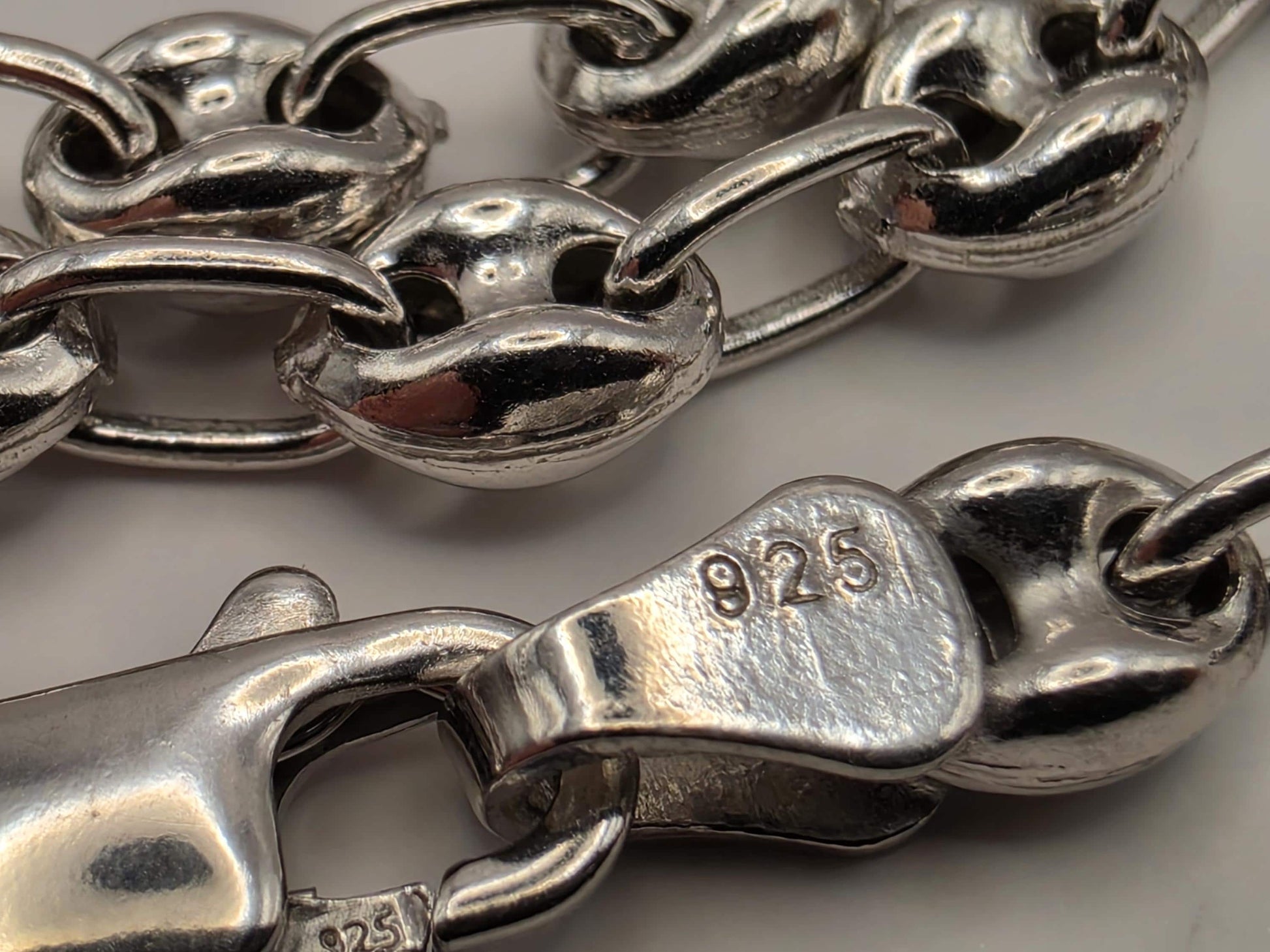 Sterling Silver Mariner Chain Necklace 20 Inch 4.6mm Coffee Bean Link 13.5 Grams Unisex Nautical Jewelry Gift