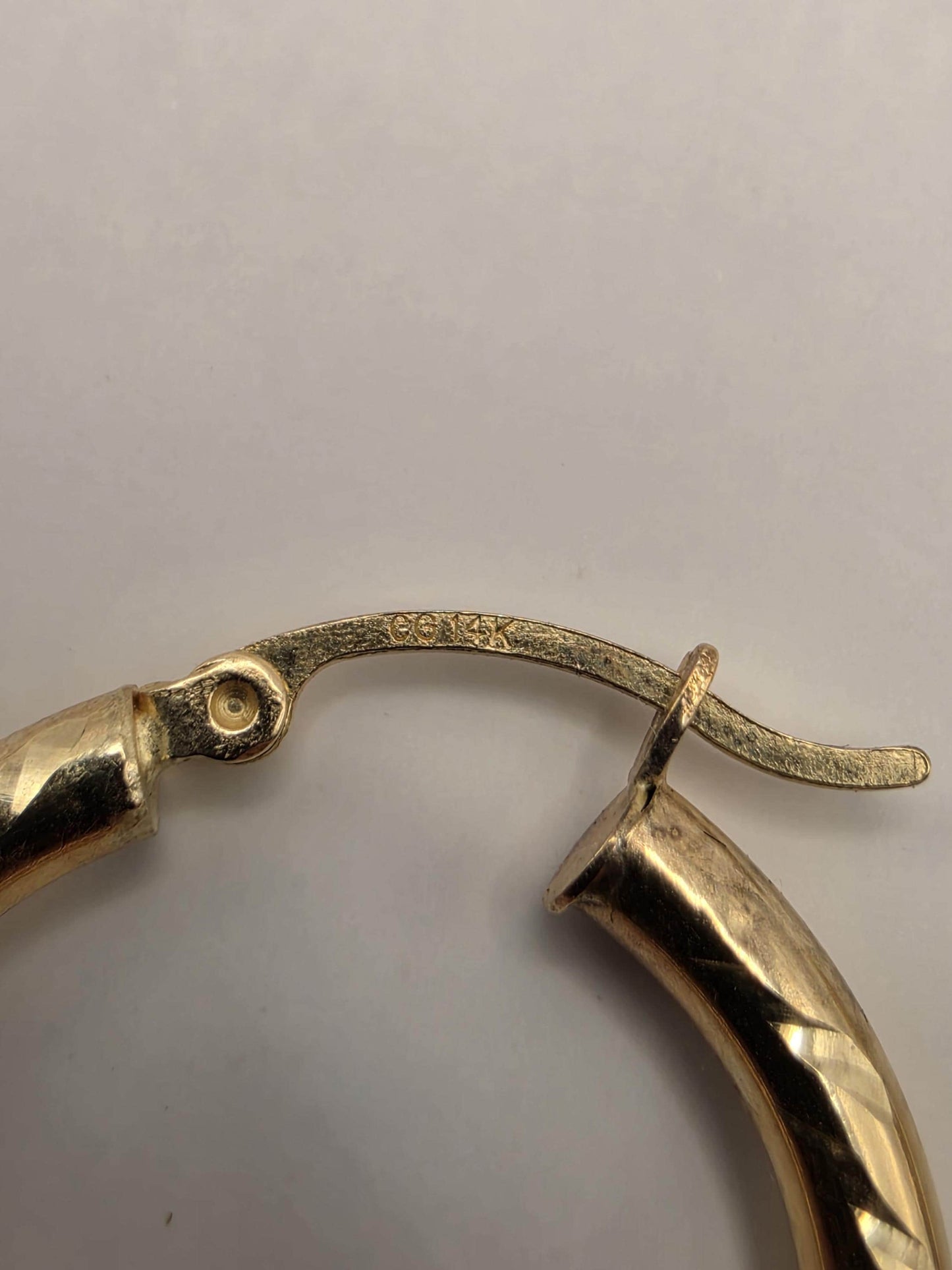 14K Tri-Color Gold Virgin Mary Hoop Earrings 1 Inch 2.4g Solid Gold Religious Fine Jewelry Gift