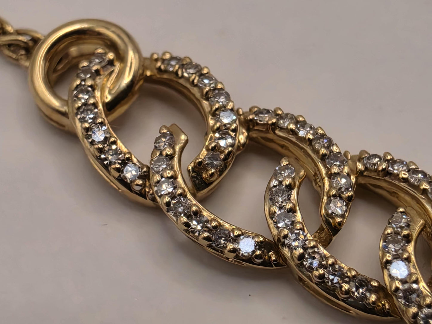 10K Yellow Gold Natural Diamond Curb Station Necklace 26 Inch 12.8g Solid Gold Fine Jewelry Gift for Her