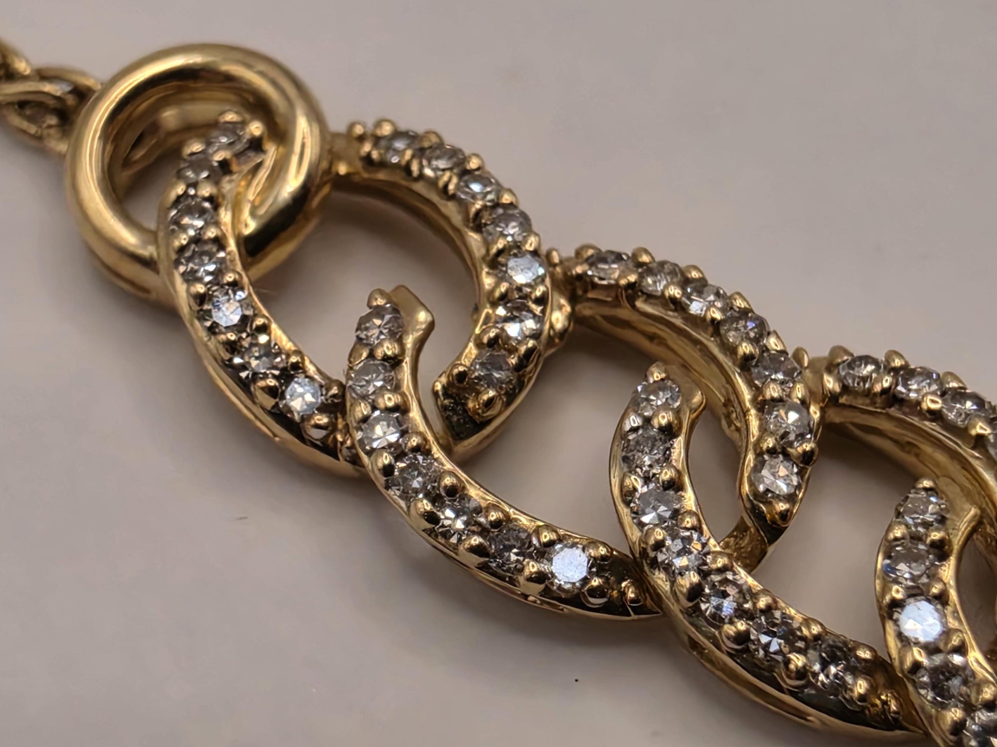 10K Yellow Gold Natural Diamond Curb Station Necklace 26 Inch 12.8g Solid Gold Fine Jewelry Gift for Her