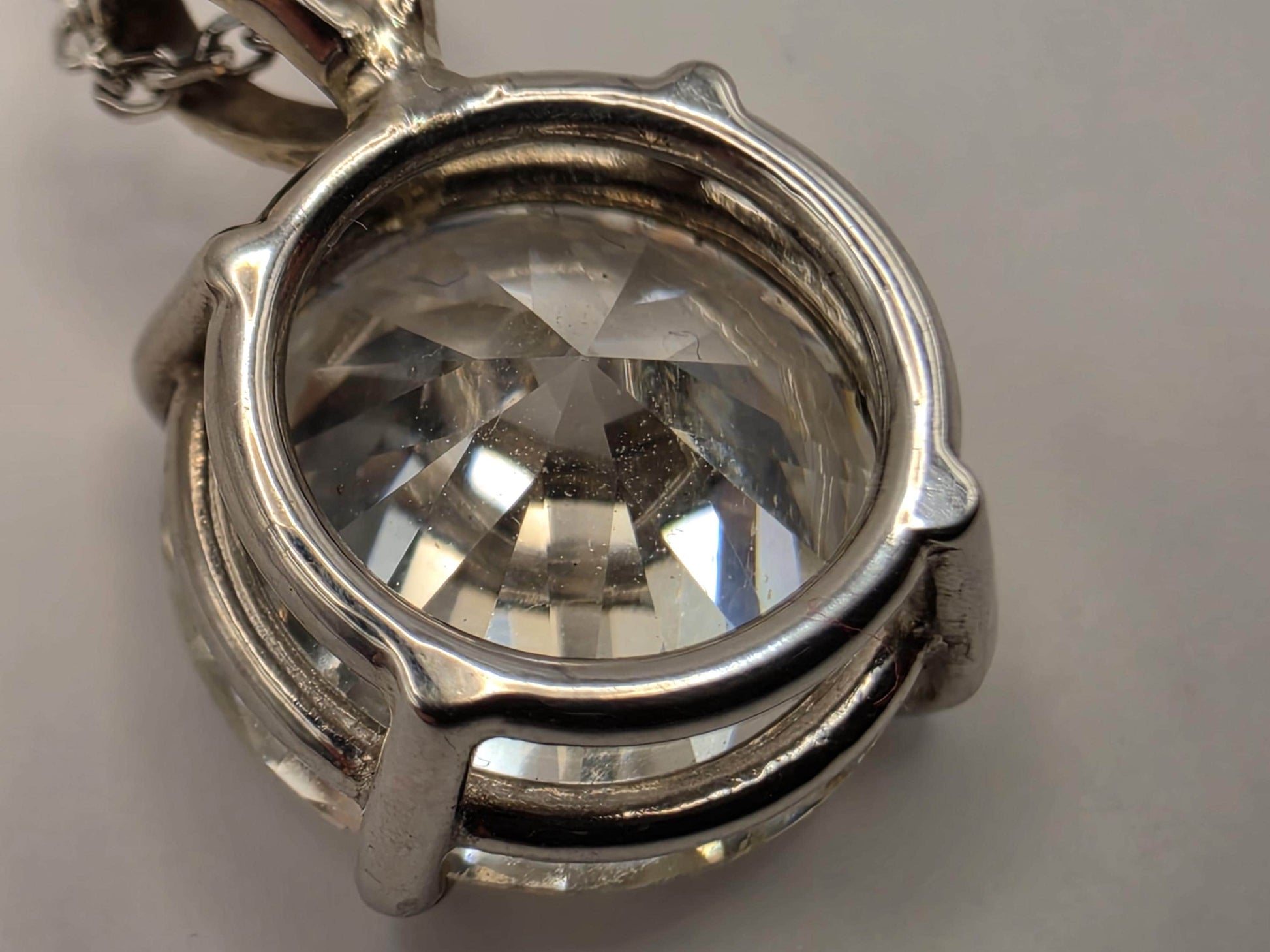 14K White Gold 4.11 CT Lab Diamond Solitaire Necklace 20 Inch 4g Solid Gold Fine Jewelry Gift for Her