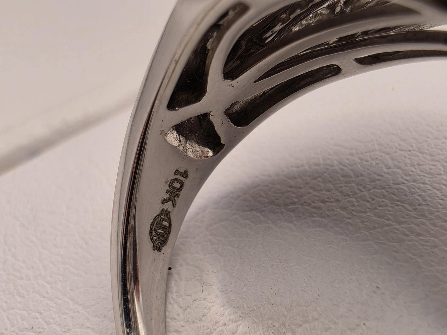 10K White Gold Natural Diamond Wide Pave Ring Size 8 6.1g Solid Gold Statement Fine Jewelry Gift