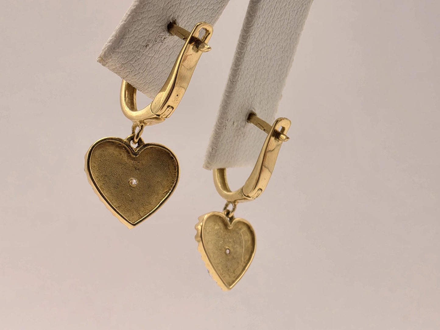 18K Yellow Gold Heart Leverback Drop Earrings 0.75 x 0.375 Inch 2g Solid Gold Fine Jewelry Gift for Her