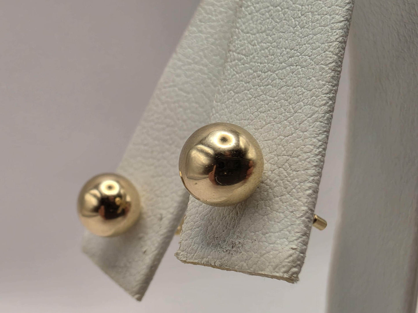 14K Yellow Gold Polished Ball Stud Earrings 0.25 Inch 1.3g Solid Gold Fine Jewelry Gift for Her