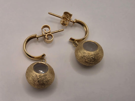 14K Yellow Gold Smoky Quartz Drop Earrings 0.375 Inch 3.2g Solid Gold Fine Jewelry Gift for Her