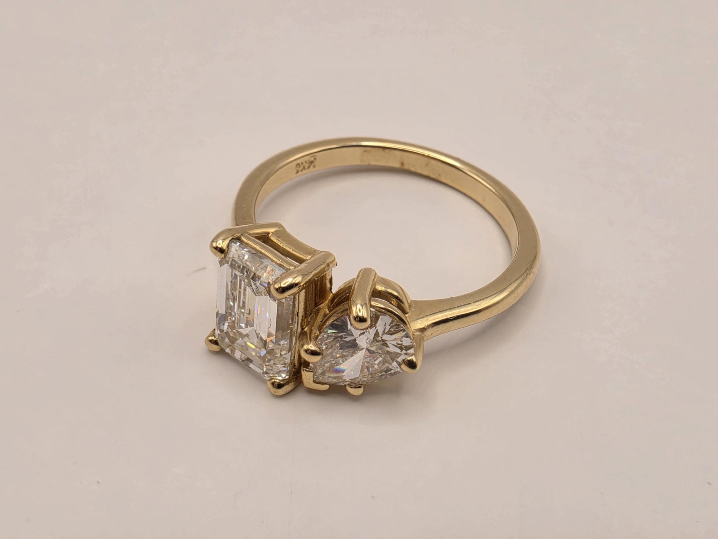 14K Yellow Gold Two-Stone Bypass Ring Size 7 3.7g