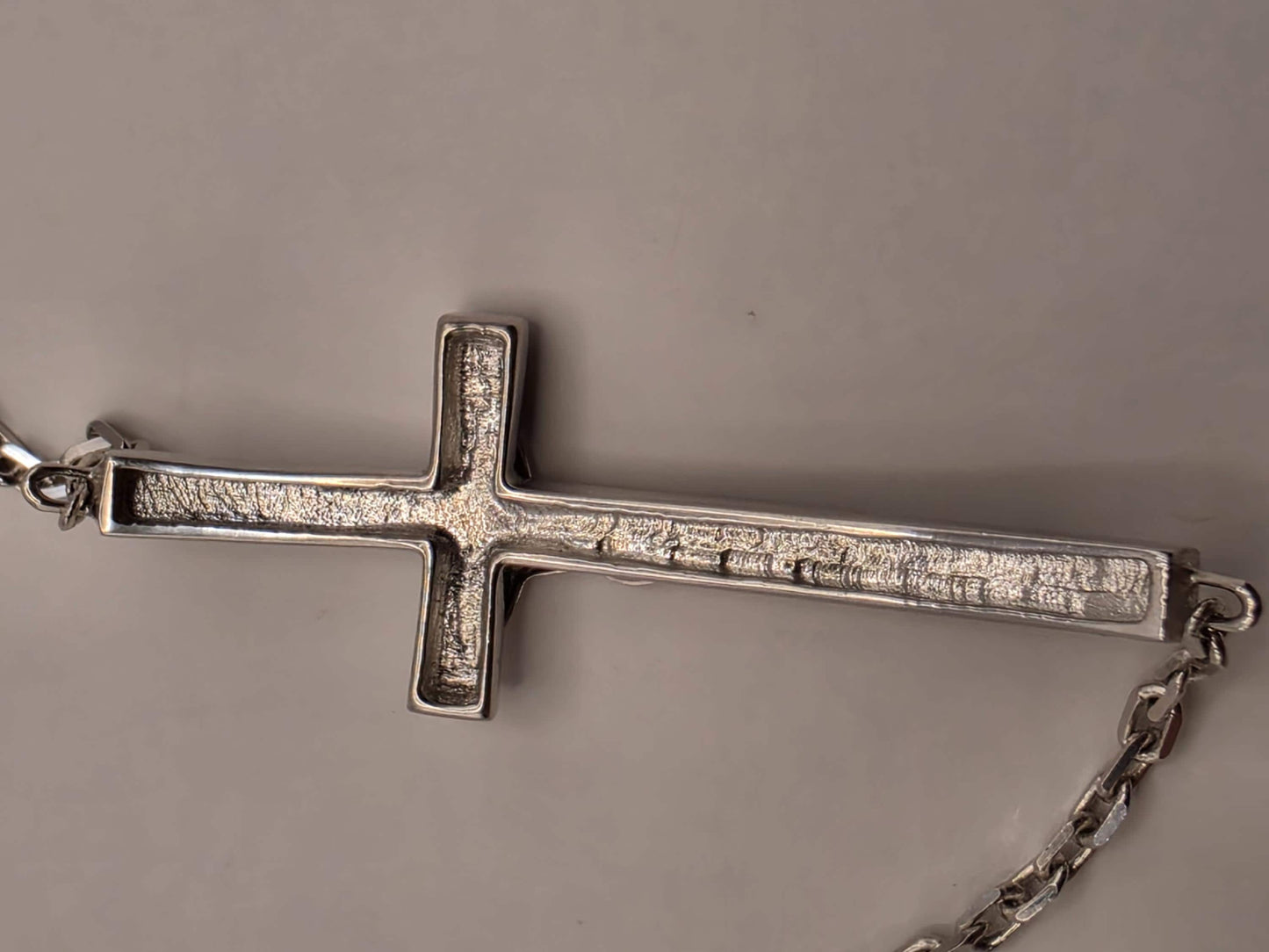 18K White Gold Crucifix Chain Bracelet 7 Inch 4.9g Solid Gold Religious Fine Jewelry Gift