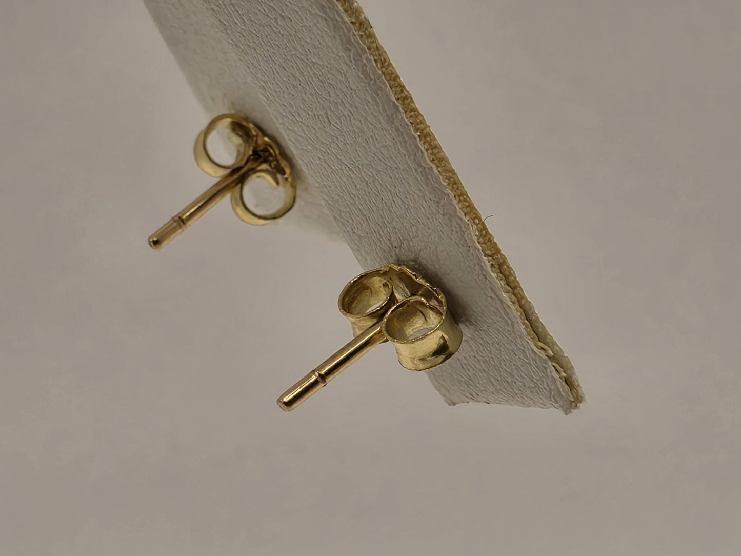 18K Yellow Gold Petite Celestial Stud Earrings 0.375 x 0.125 Inch 0.6g Solid Gold Fine Jewelry Gift for Her