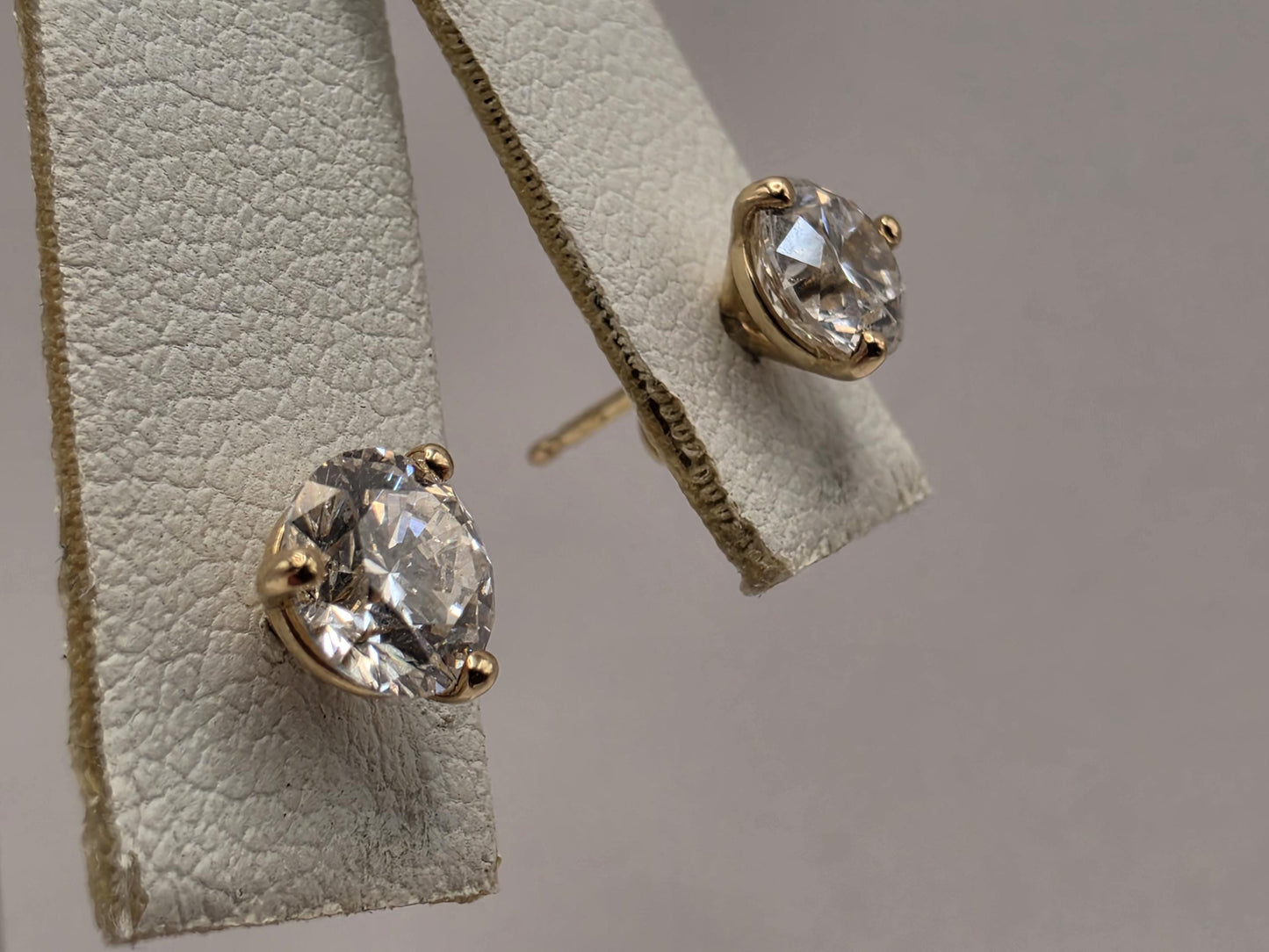 14K Yellow Gold CZ Solitaire Stud Earrings 0.25 Inch 1g Cubic Zirconia Solid Gold Fine Jewelry Gift for Her