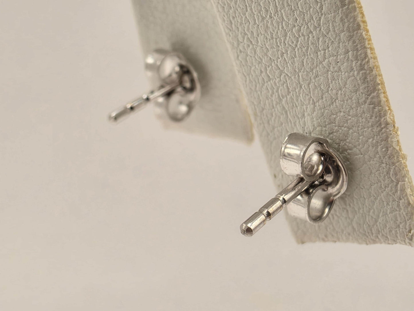14K White Gold Faceted Ball Stud Earrings 0.25 Inch 1.1g Solid Gold Fine Jewelry Gift for Her