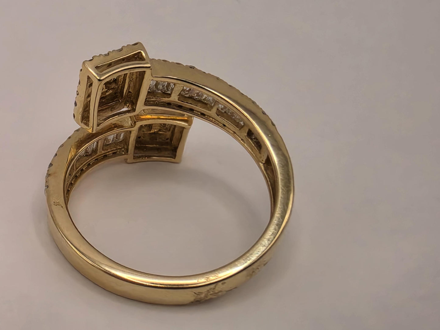 14K Yellow Gold 0.94 CT Natural Diamond Statement Ring Size 7 3.6g Solid Gold Statement Fine Jewelry Gift